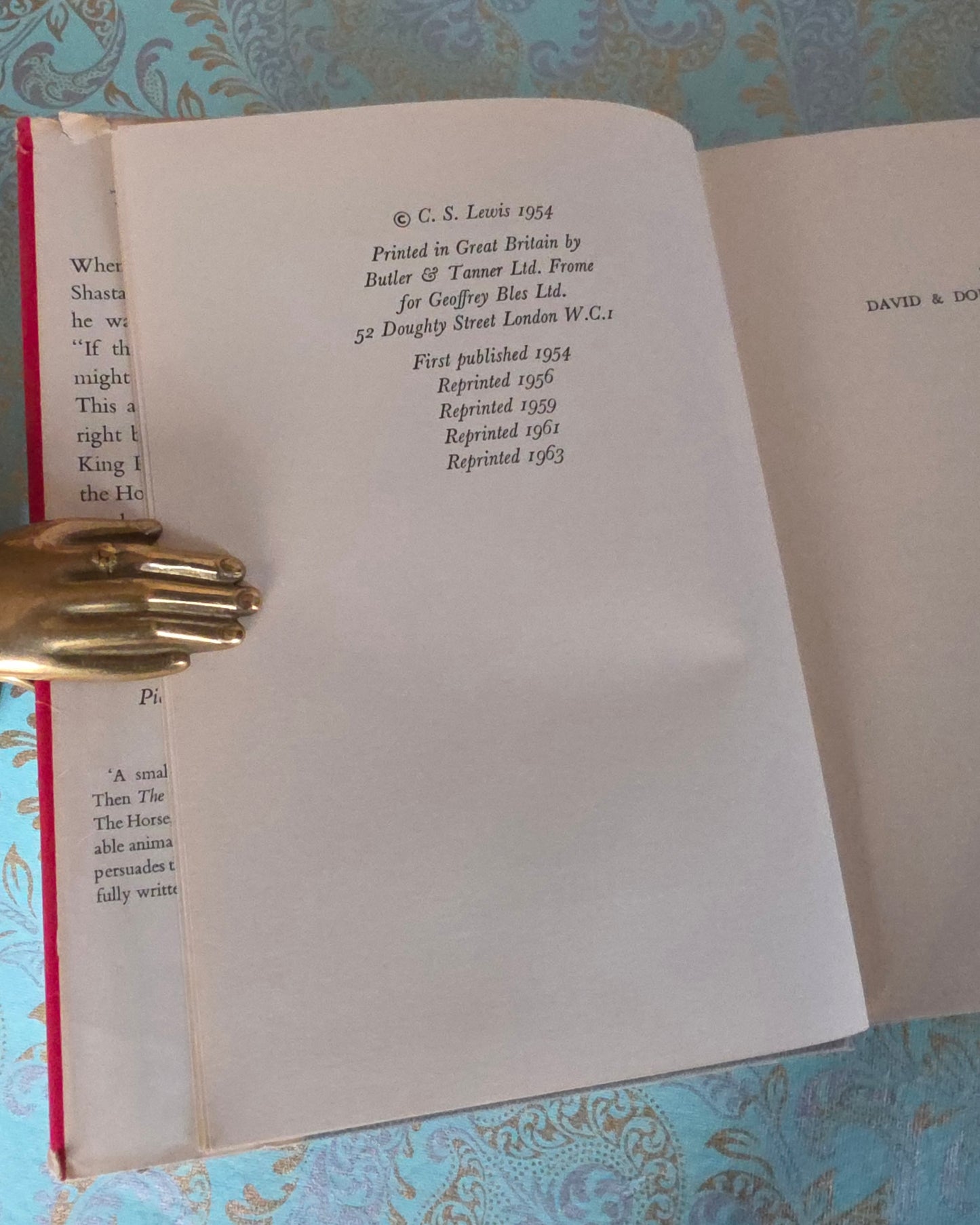 1963 1st Edition, 5th Impression - The Horse and His Boy by CS Lewis