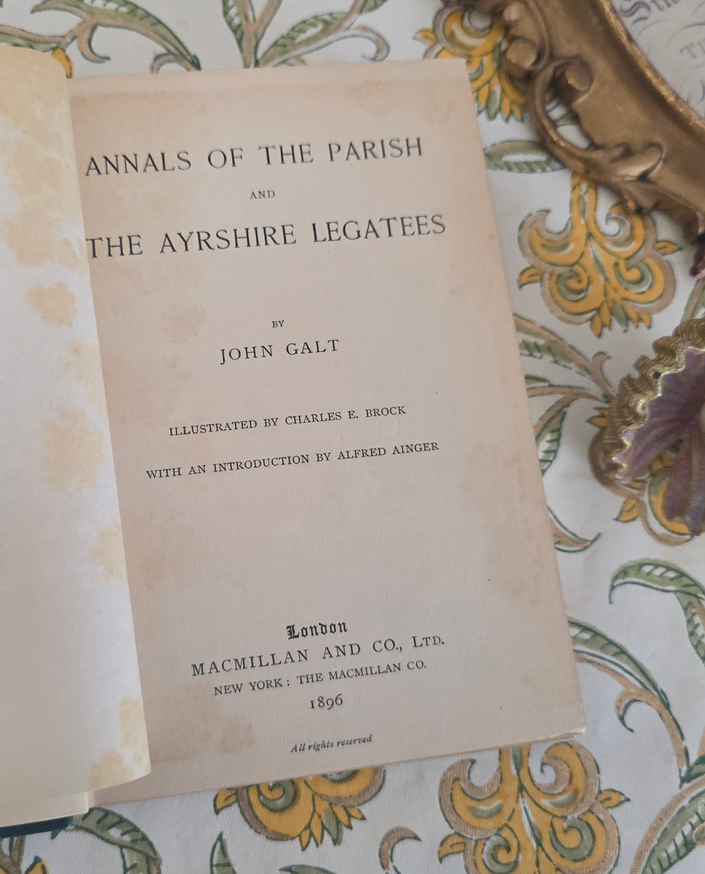 1896 Two Novels by John Galt - Brock Illustrations and Turbayne Covers