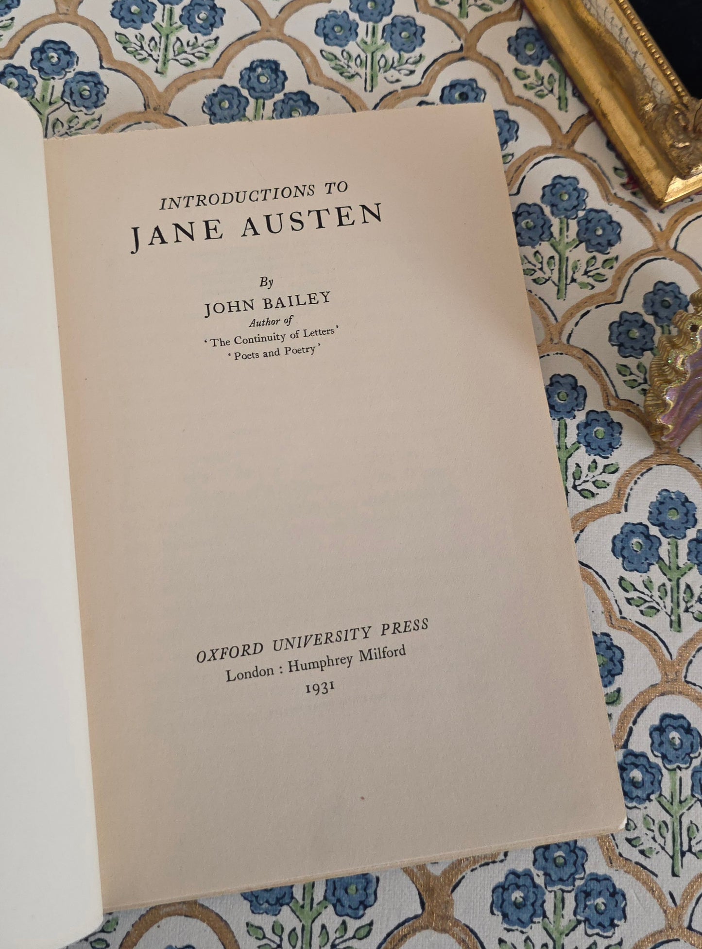1931 Introductions to Jane Austen by John Bailey - 1st Edition