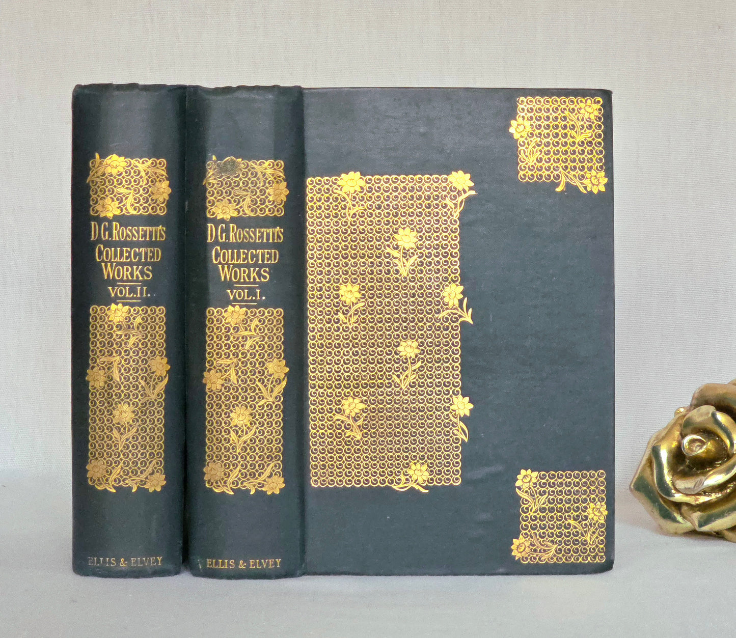 1890 Collected Works of Dante Gabriel Rossetti - In Two Volumes - 1st Edition