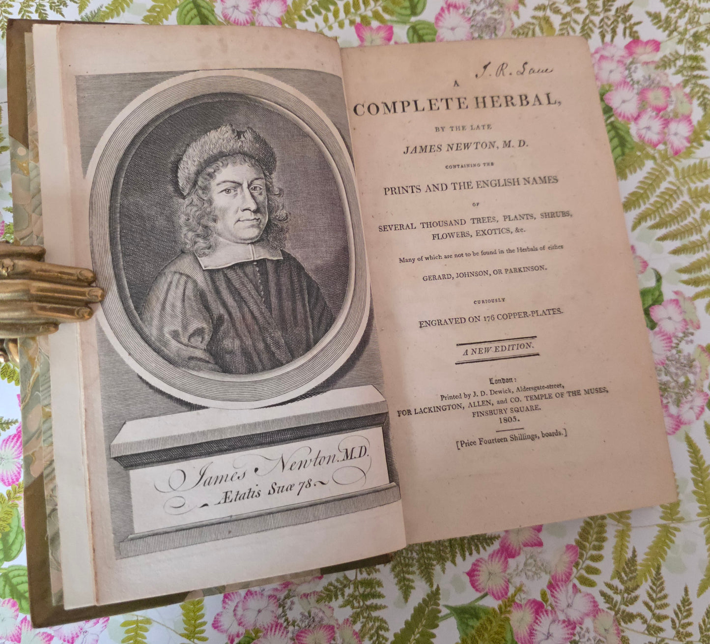 1805 A Complete Herbal - James Newton - Fine Binding - 175 Engraved Plates