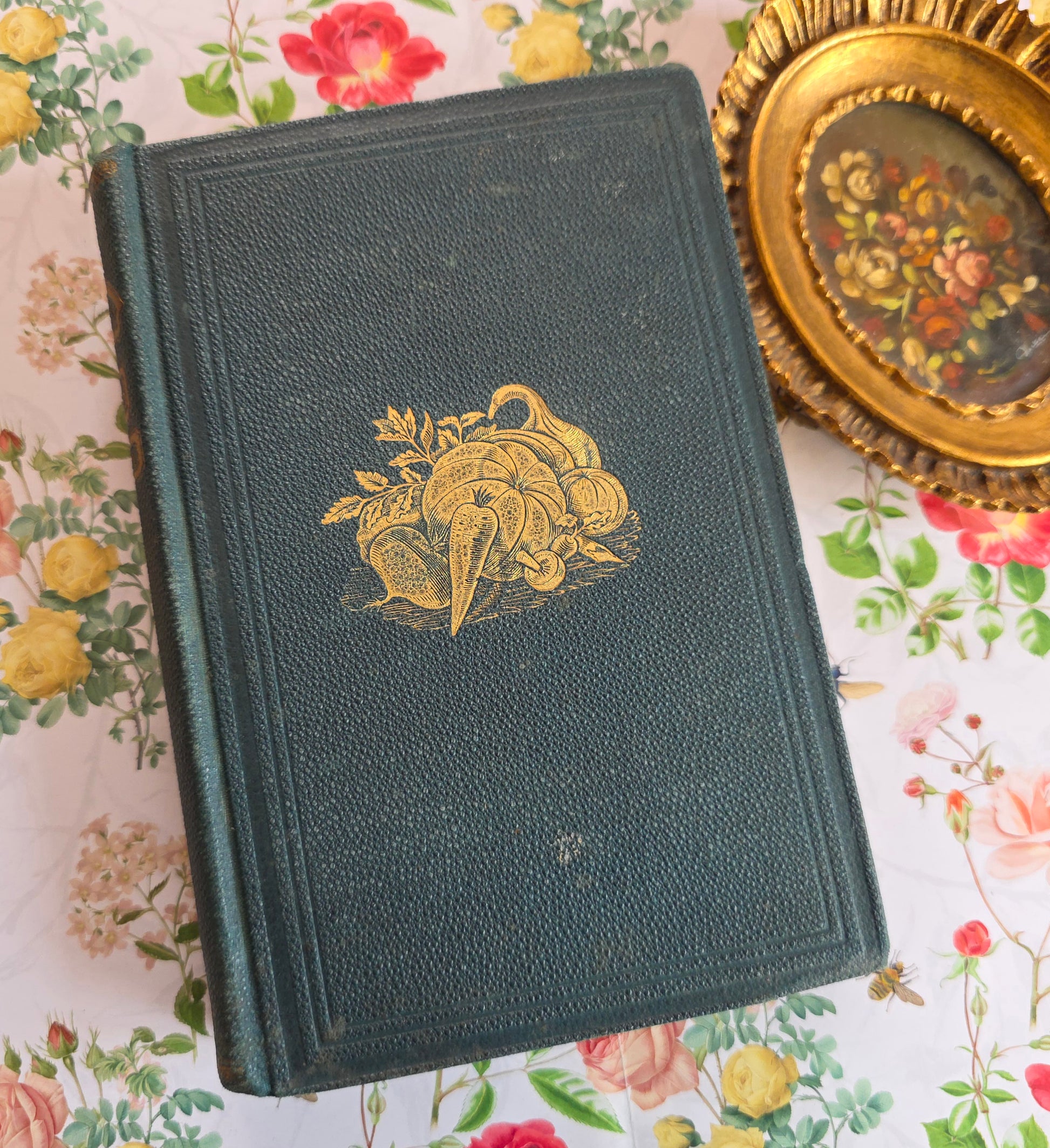 Antique book in green cloth with gilt decoration  'Gardening For the South'