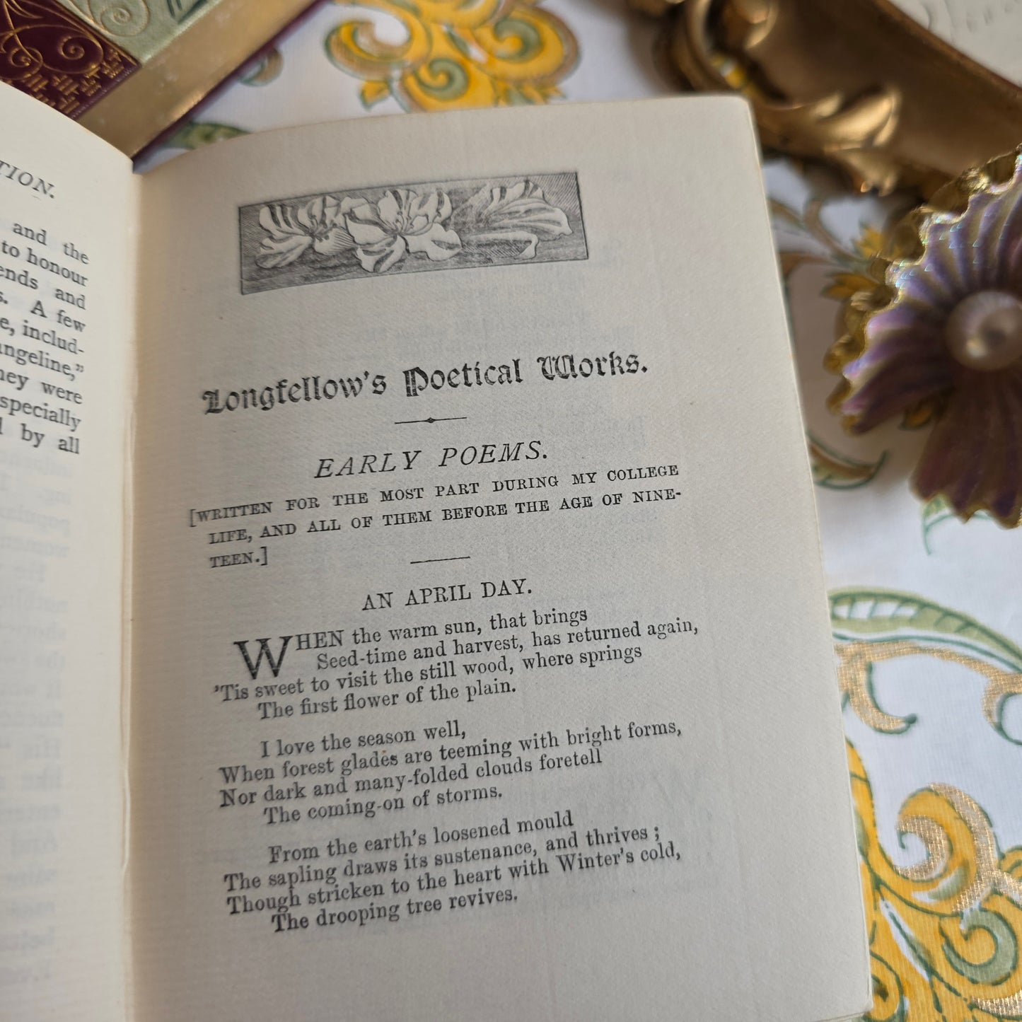 1890s Longfellow and Emerson Antique Poetry Book Set