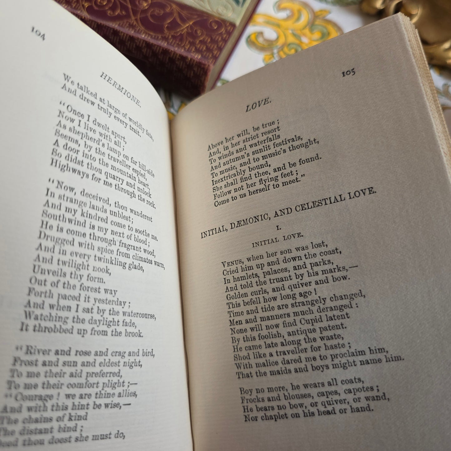 1890s Longfellow and Emerson Antique Poetry Book Set