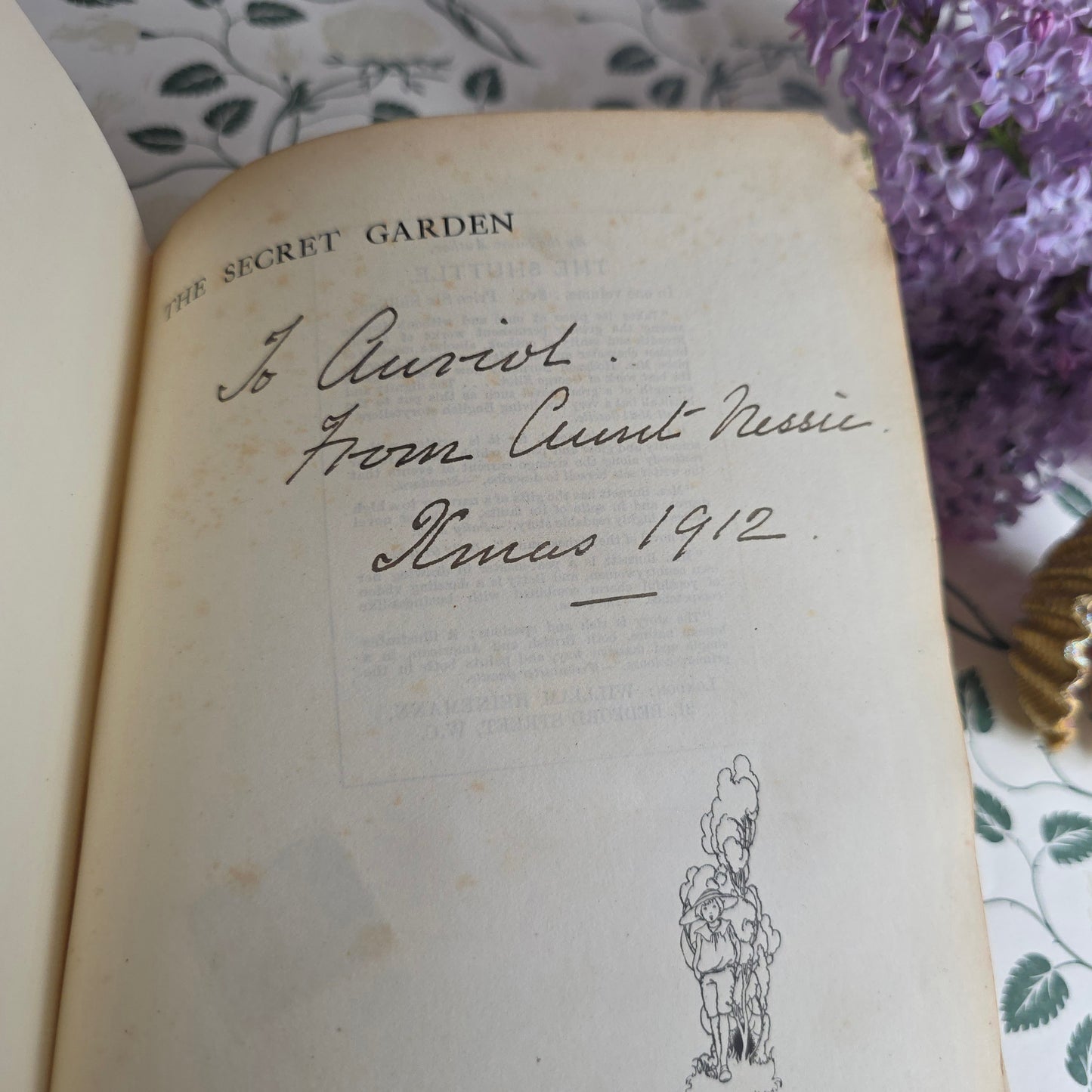 1912 Early Impression of The Secret Garden by Frances Hodgson Burnett - Colour Illustrated Vintage Book