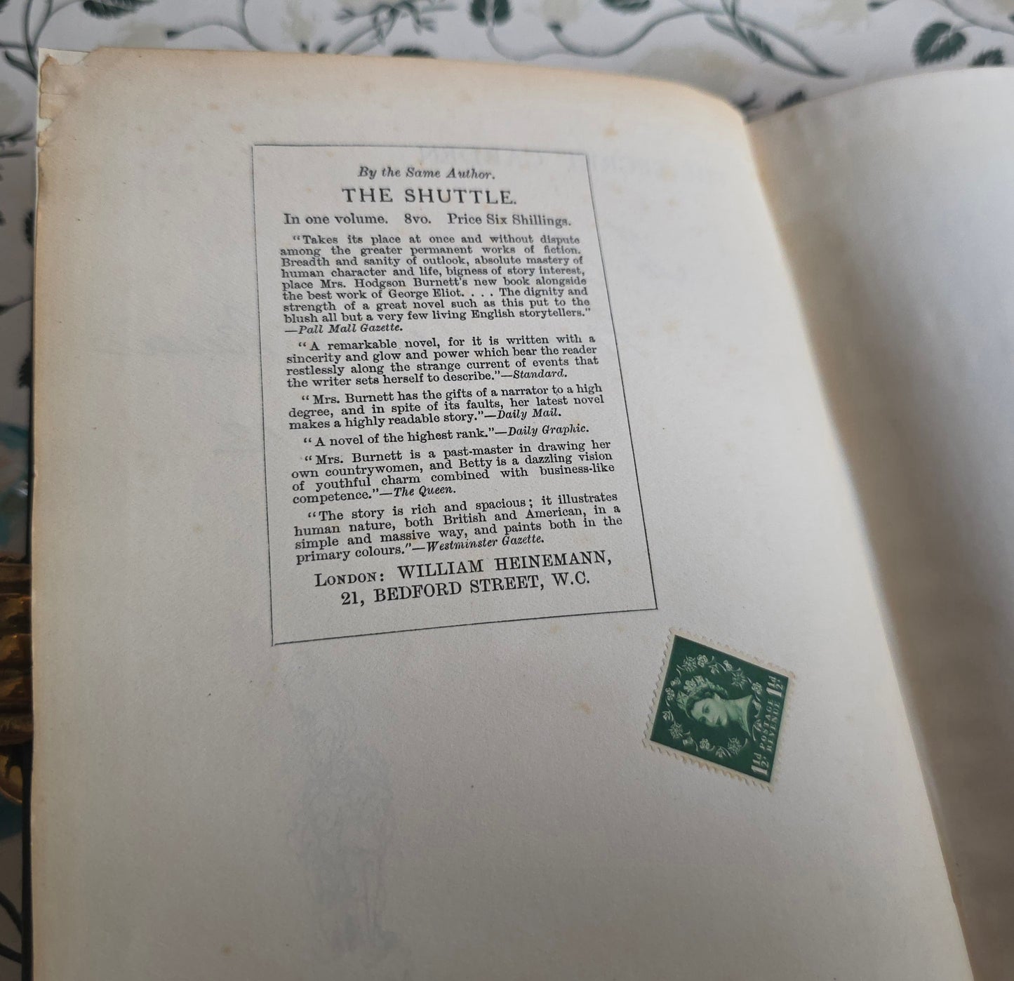1912 Early Impression of The Secret Garden by Frances Hodgson Burnett - Colour Illustrated Vintage Book