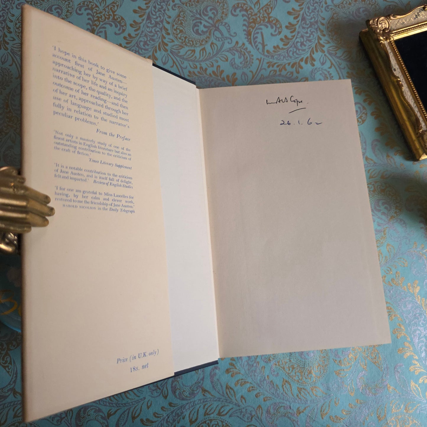 1961 Jane Austen and Her Art by Mary Lascelles - Vintage Book