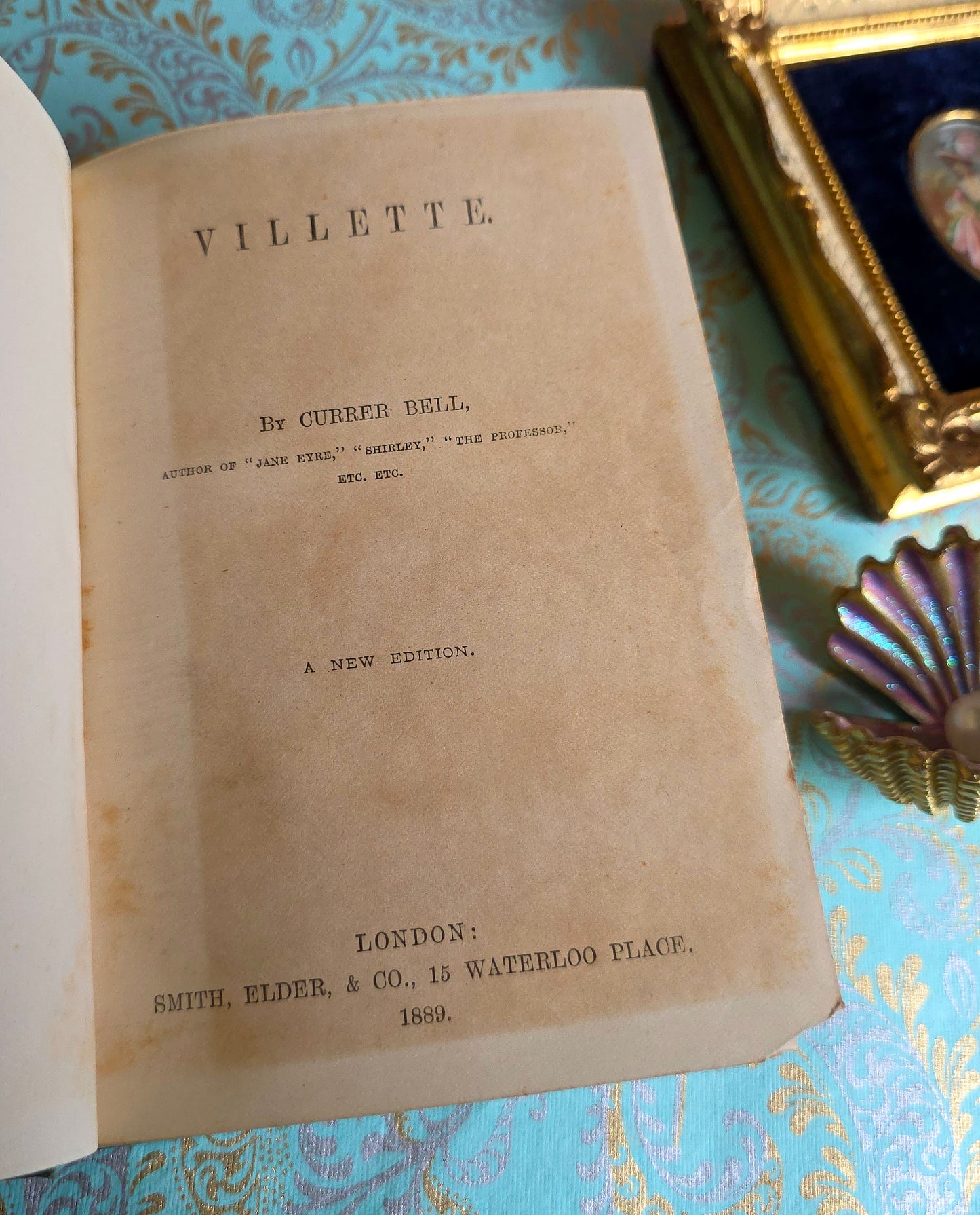 1889 Villette by Currer Bell - Antique Charlotte Bronte Book