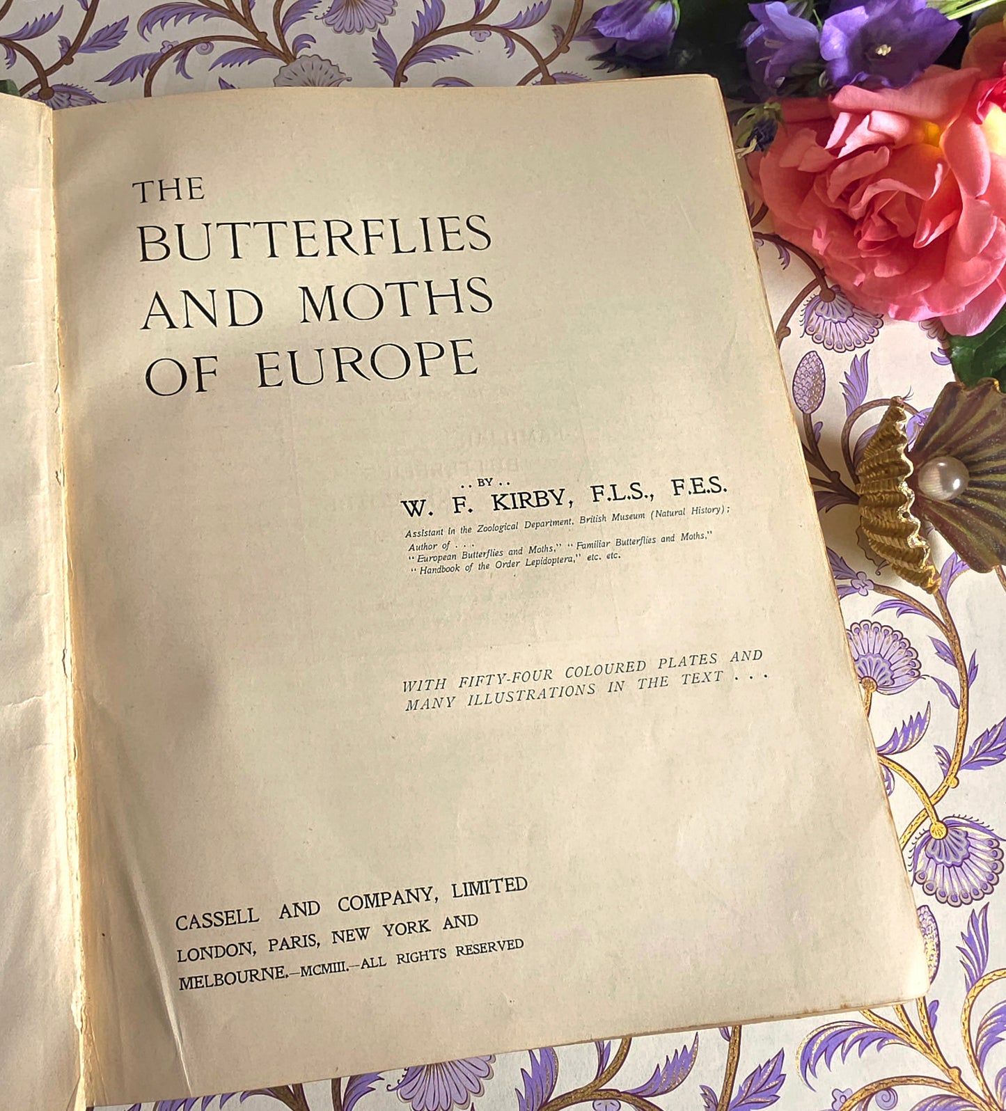 1907 The Butterflies and Moths of Europe by WF Kirby - Large Illustrated Antique Book
