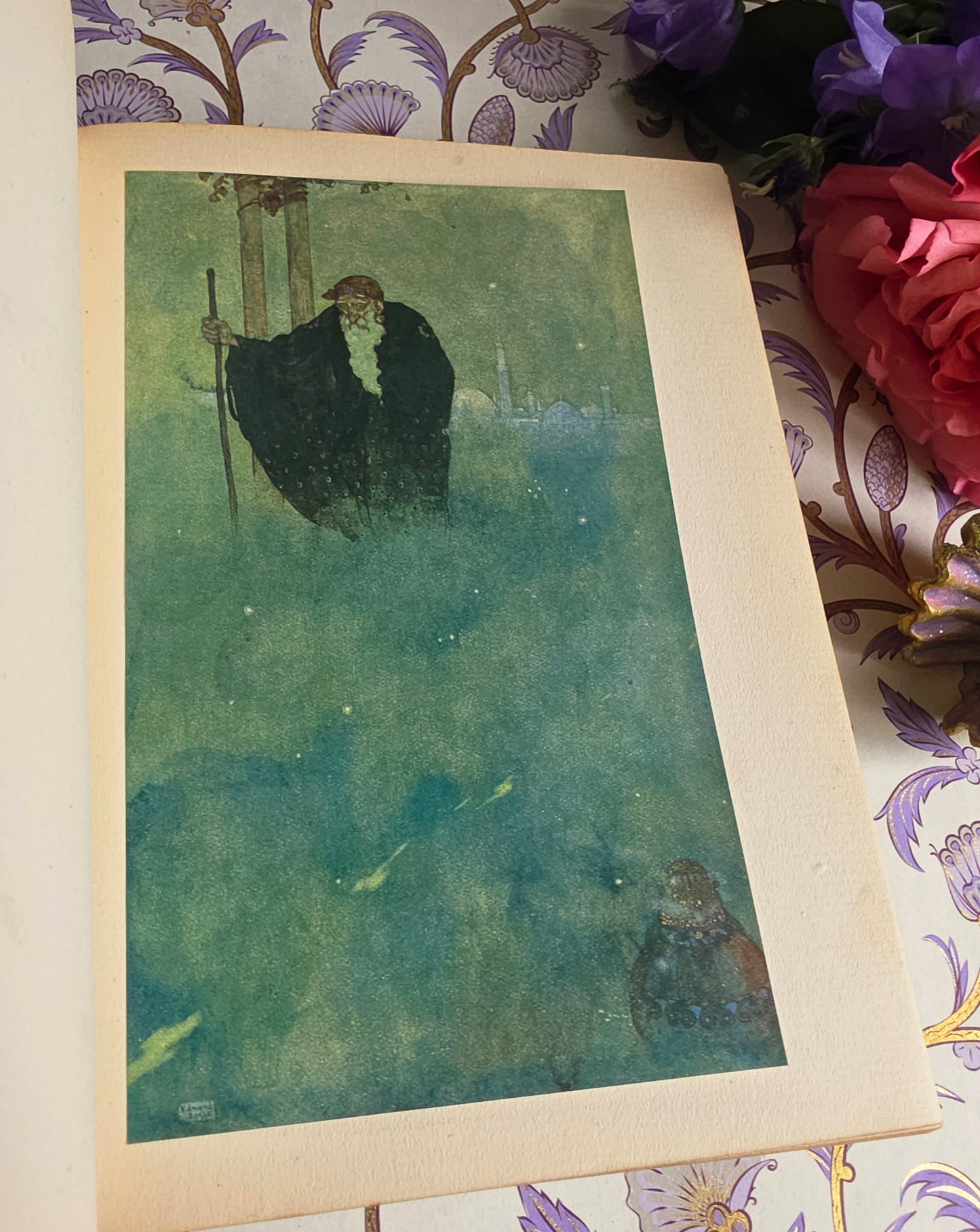 1921 The Arabian Nights Illustrated by Edmund Dulac : Antique Book