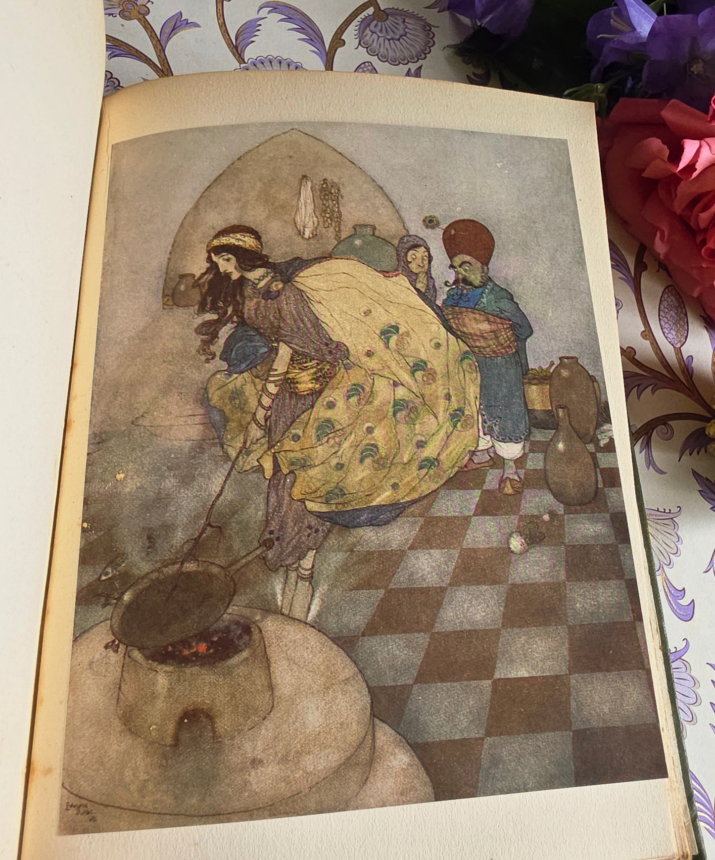 1921 The Arabian Nights Illustrated by Edmund Dulac : Antique Book