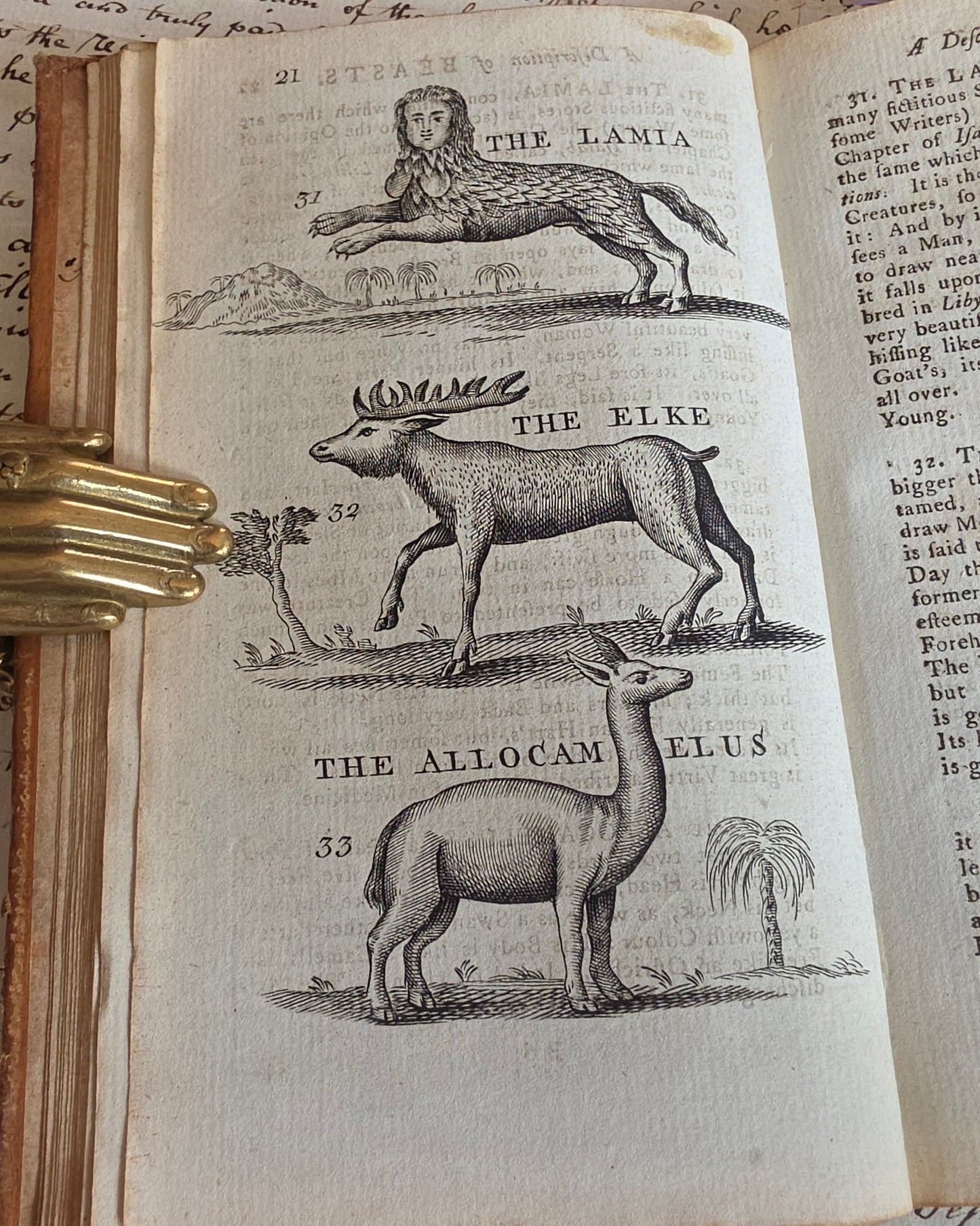 1791 A Description of Three Hundred Animals - Antique Book - Unicorns, Dragons etc.