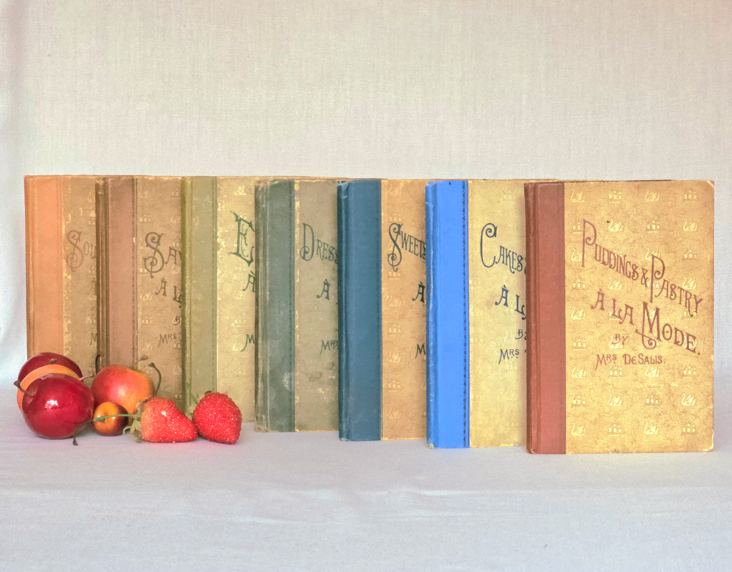 1896-1910 Set of Seven Victorian Cookery Books in the À la Mode Series by Mrs de Salis