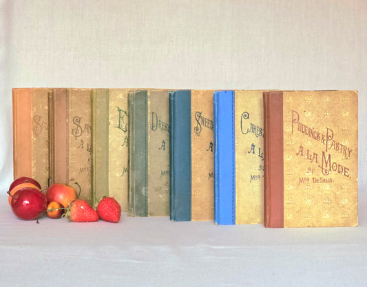 1896-1910 Set of Seven Victorian Cookery Books in the À la Mode Series by Mrs de Salis