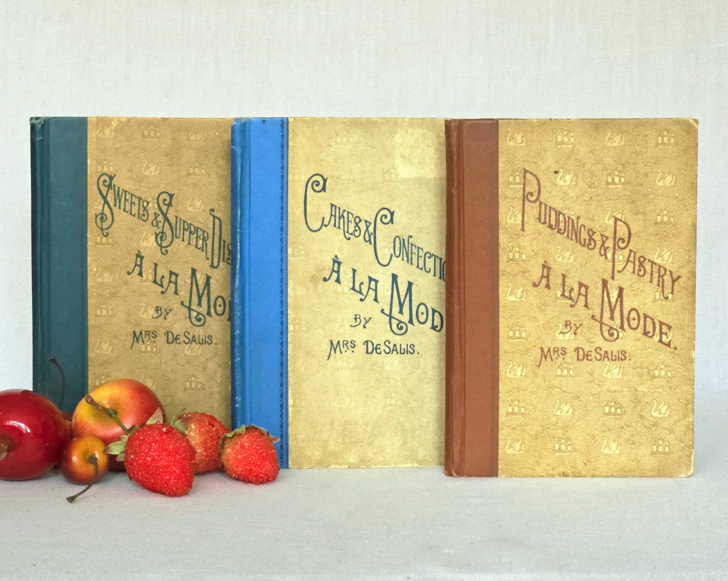 1896-1910 Set of Seven Victorian Cookery Books in the À la Mode Series by Mrs de Salis