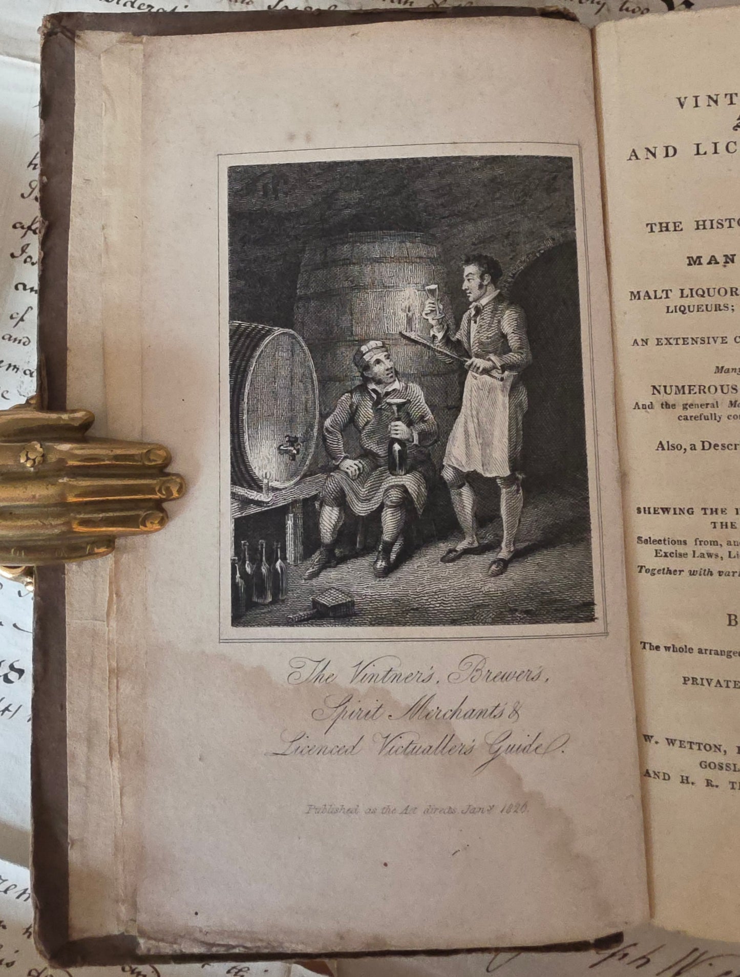1826 Vintner's, Brewer's, Spirit Merchant's and Licensed Victualler's Guide - Scarce Antique Book