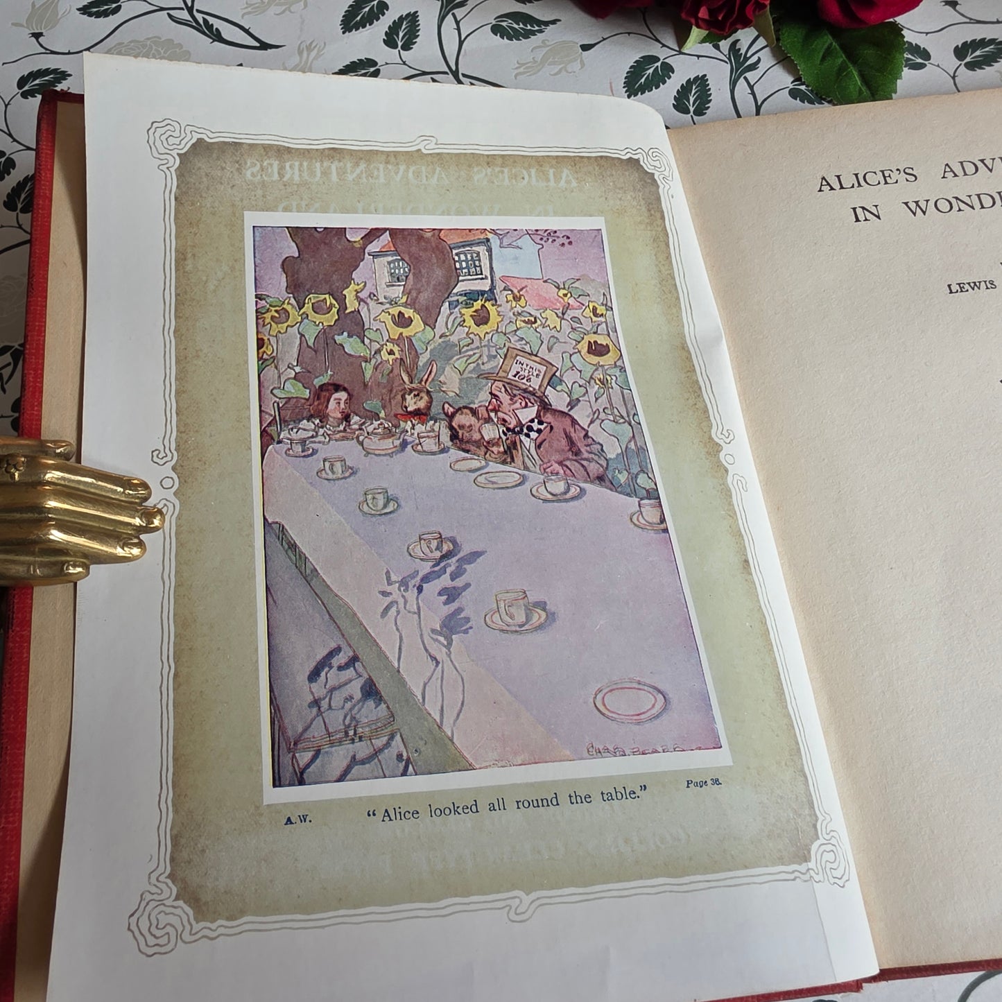 1920s Alice's Adventures in Wonderland by Lewis Carroll - Illustrated Antique Book