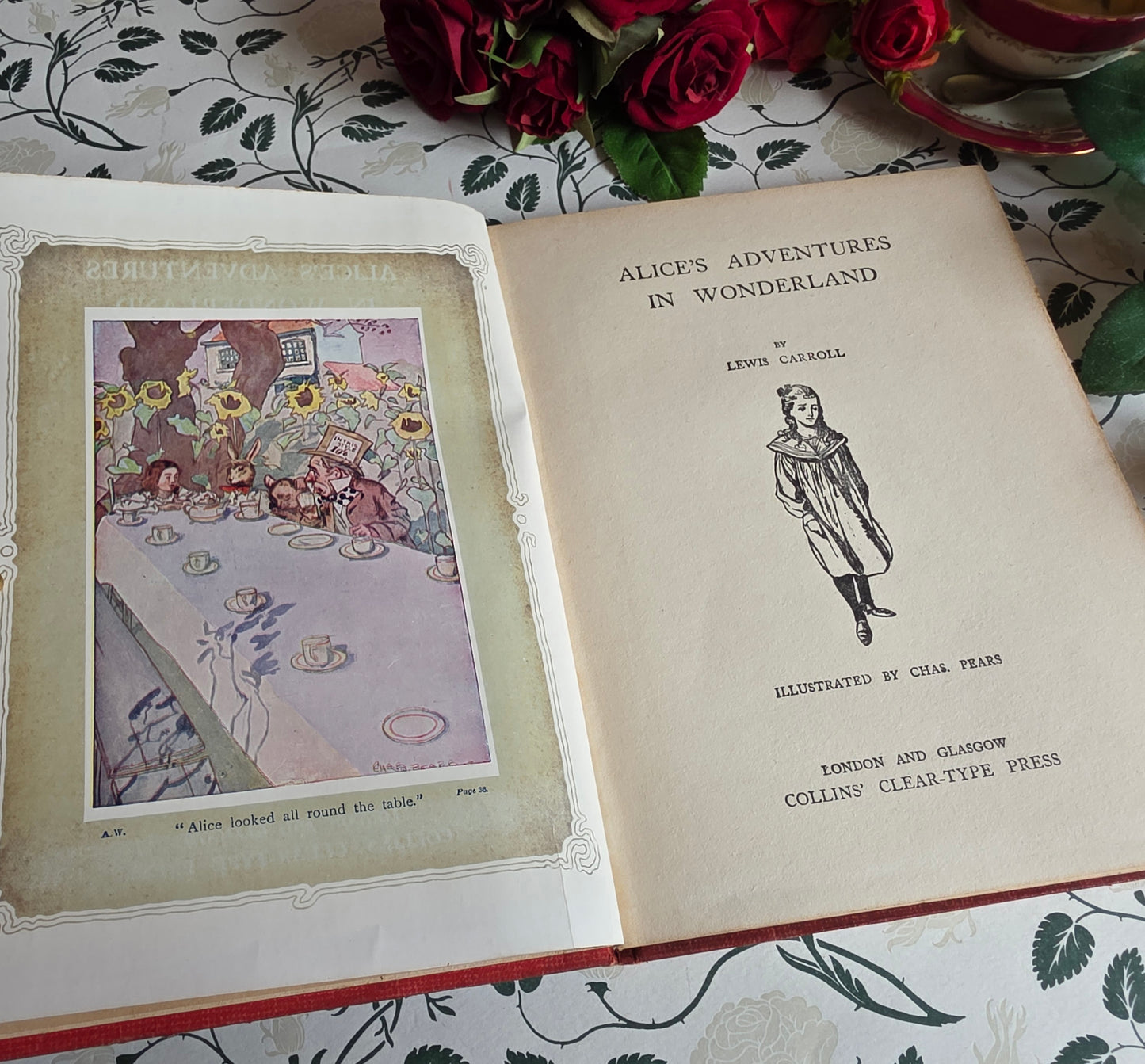 1920s Alice's Adventures in Wonderland by Lewis Carroll - Illustrated Antique Book