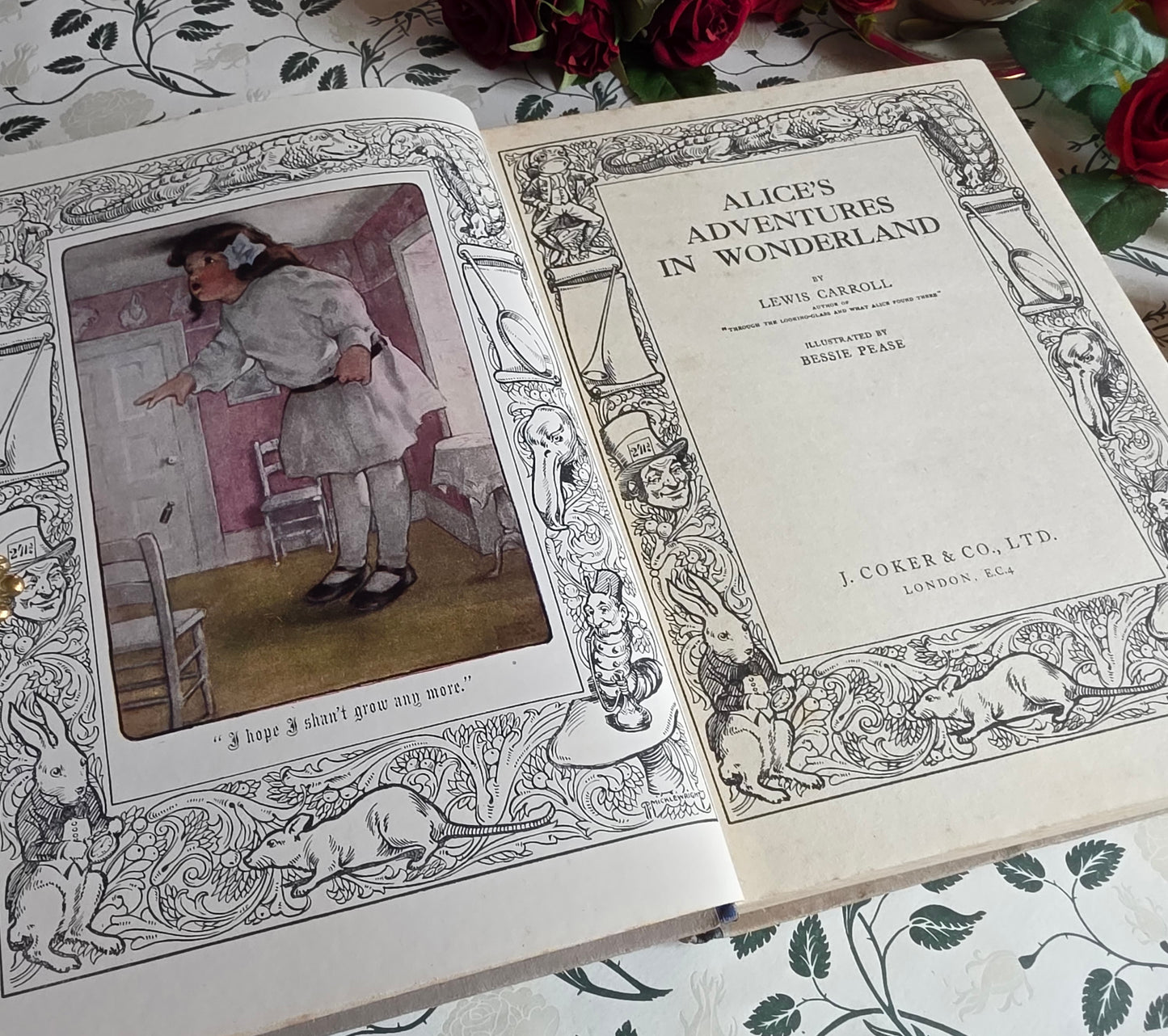 1920s Alice's Adventures in Wonderland by Lewis Carroll - Illustrated Antique Book