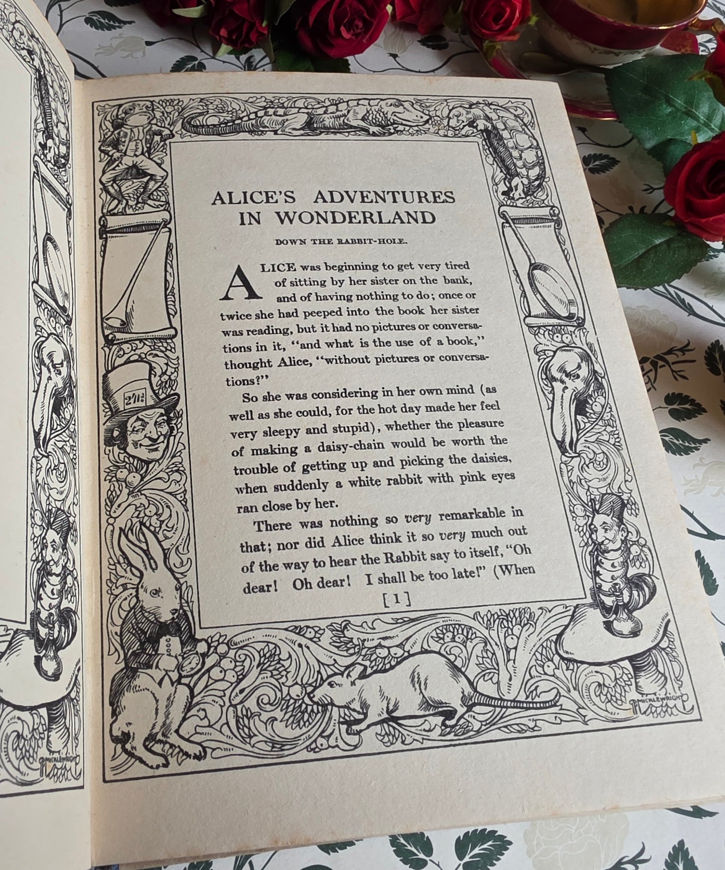 1920s Alice's Adventures in Wonderland by Lewis Carroll - Illustrated Antique Book