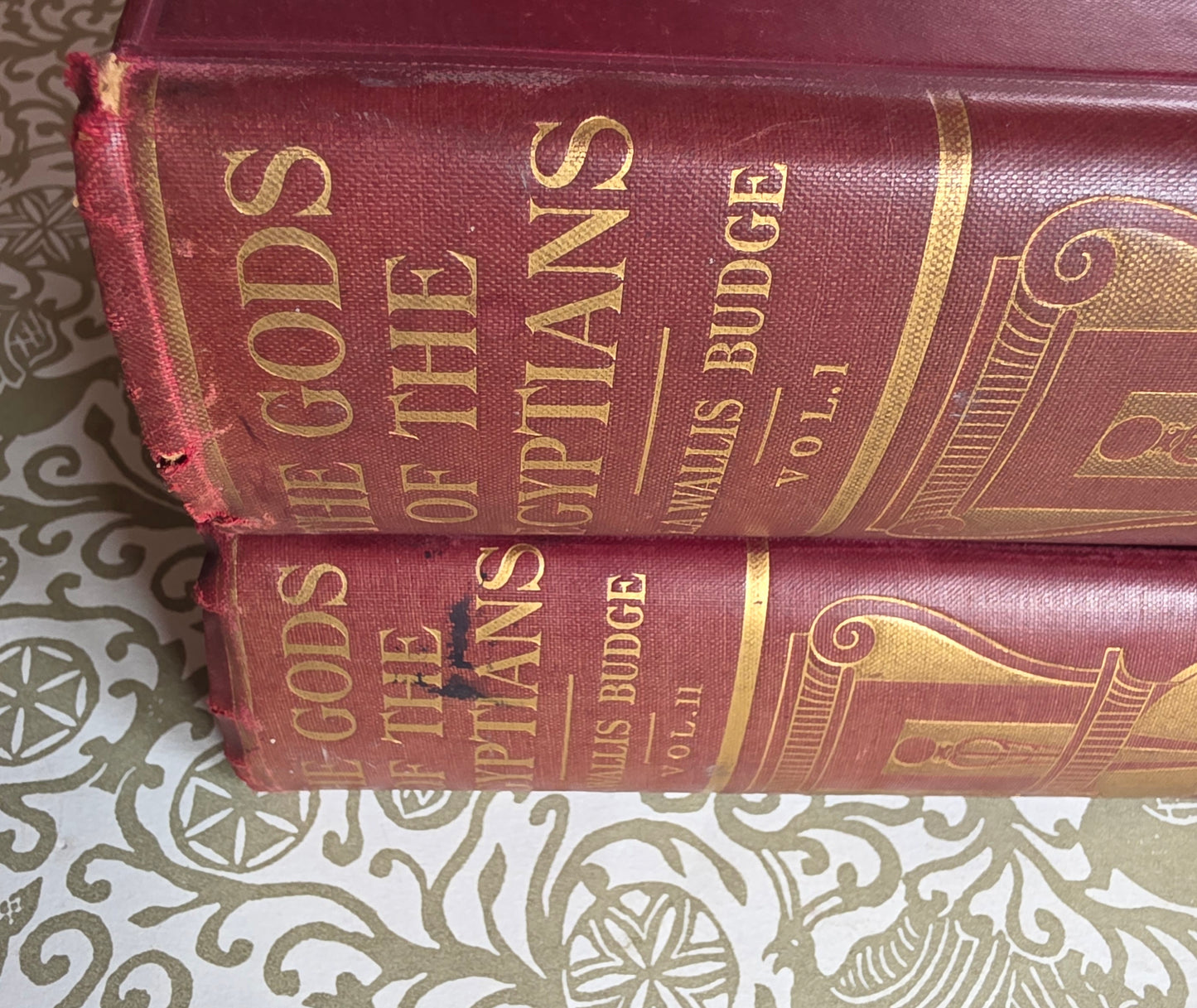 1904 The Gods of the Egyptians or Studies in Egyptian Mythology in Two Volumes - Illustrated Antique Book Set