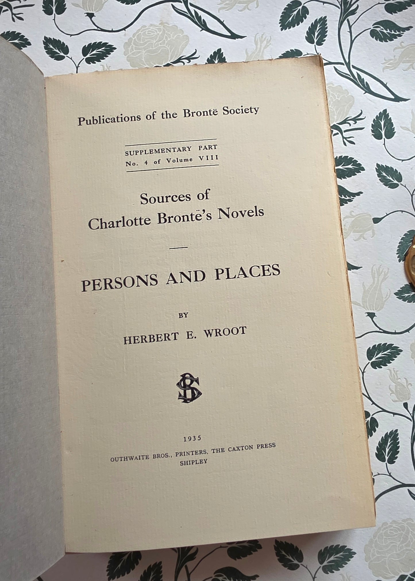 1935 Sources of Charlotte Bronte's Novels - Persons and Places - Vintage Book