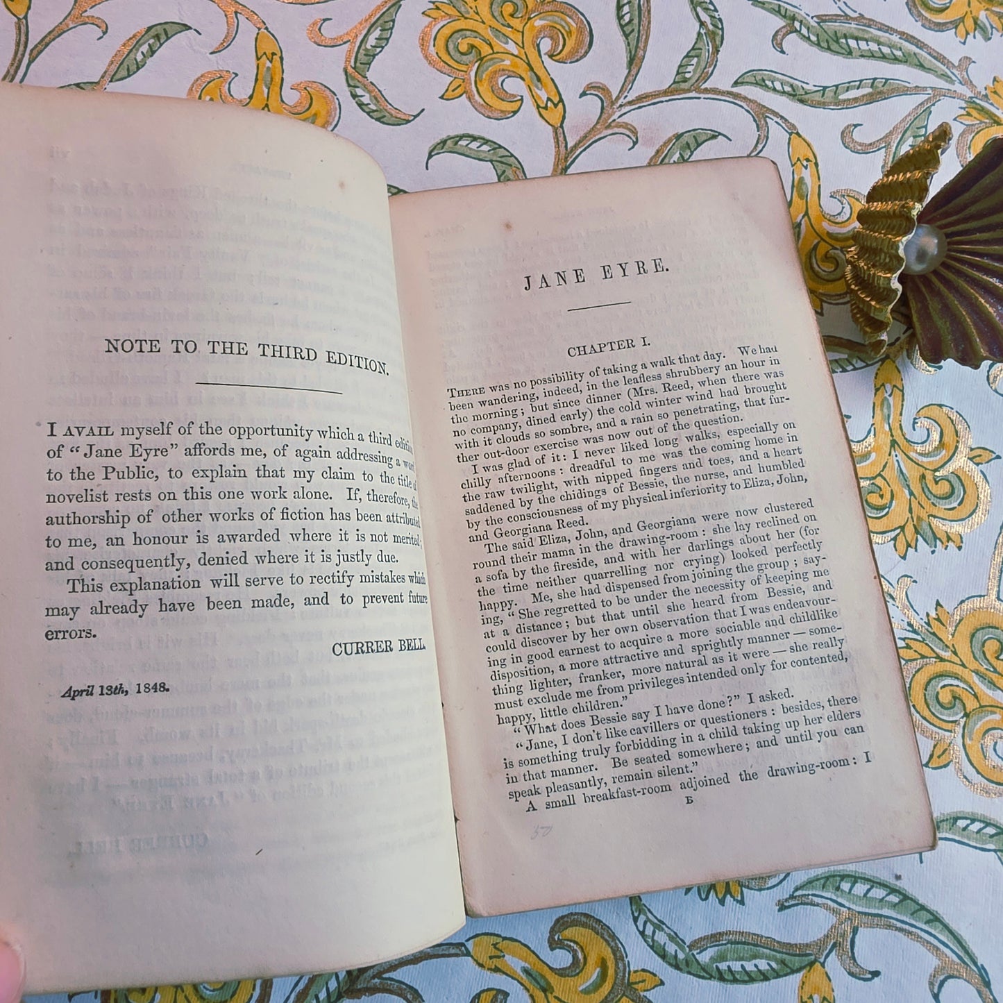 1857 Jane Eyre by Currer Bell / Extremely Early Copy Published Just 10 Years After Original / LACKS TITLE PAGE