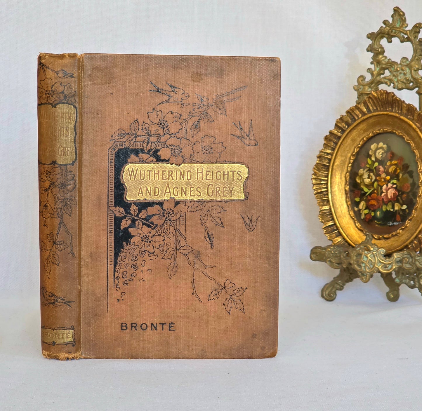 1890s Austen's Emma and Brontes' Wuthering Heights, Agnes Grey Set of Two Antique Books