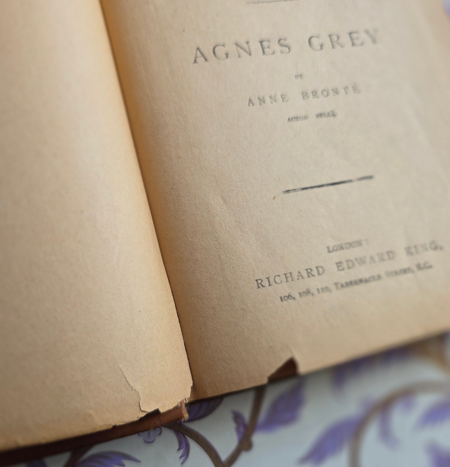 1890s Austen's Emma and Brontes' Wuthering Heights, Agnes Grey Set of Two Antique Books