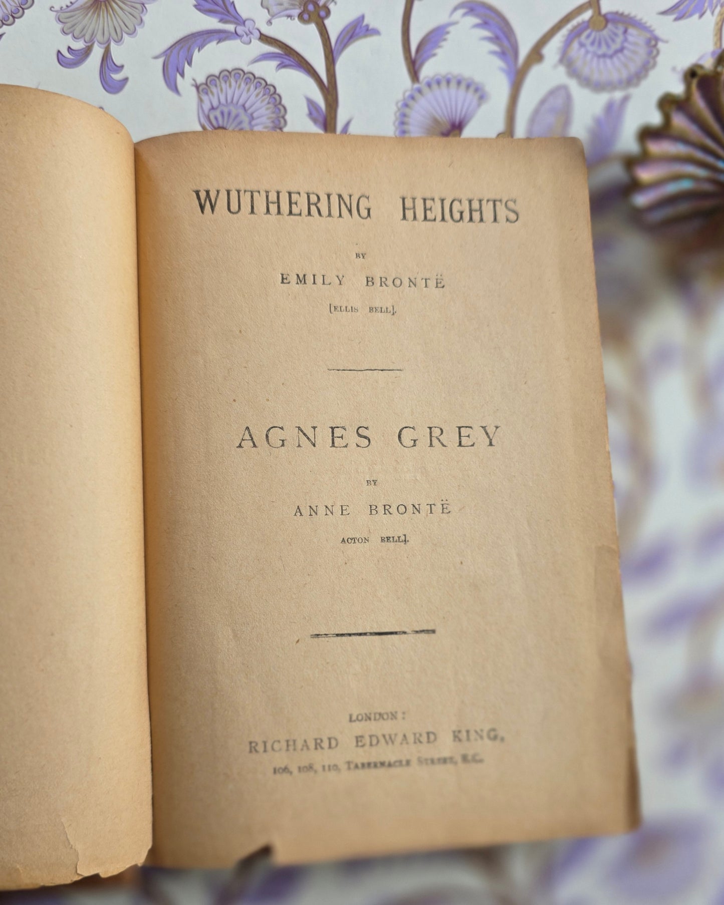 1890s Austen's Emma and Brontes' Wuthering Heights, Agnes Grey Set of Two Antique Books