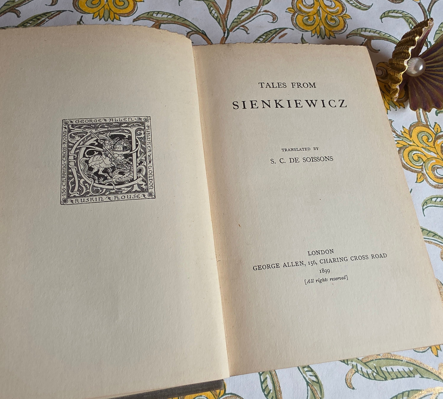 1899 Tales From Sienkiewicz - Antique Book of Short Stories