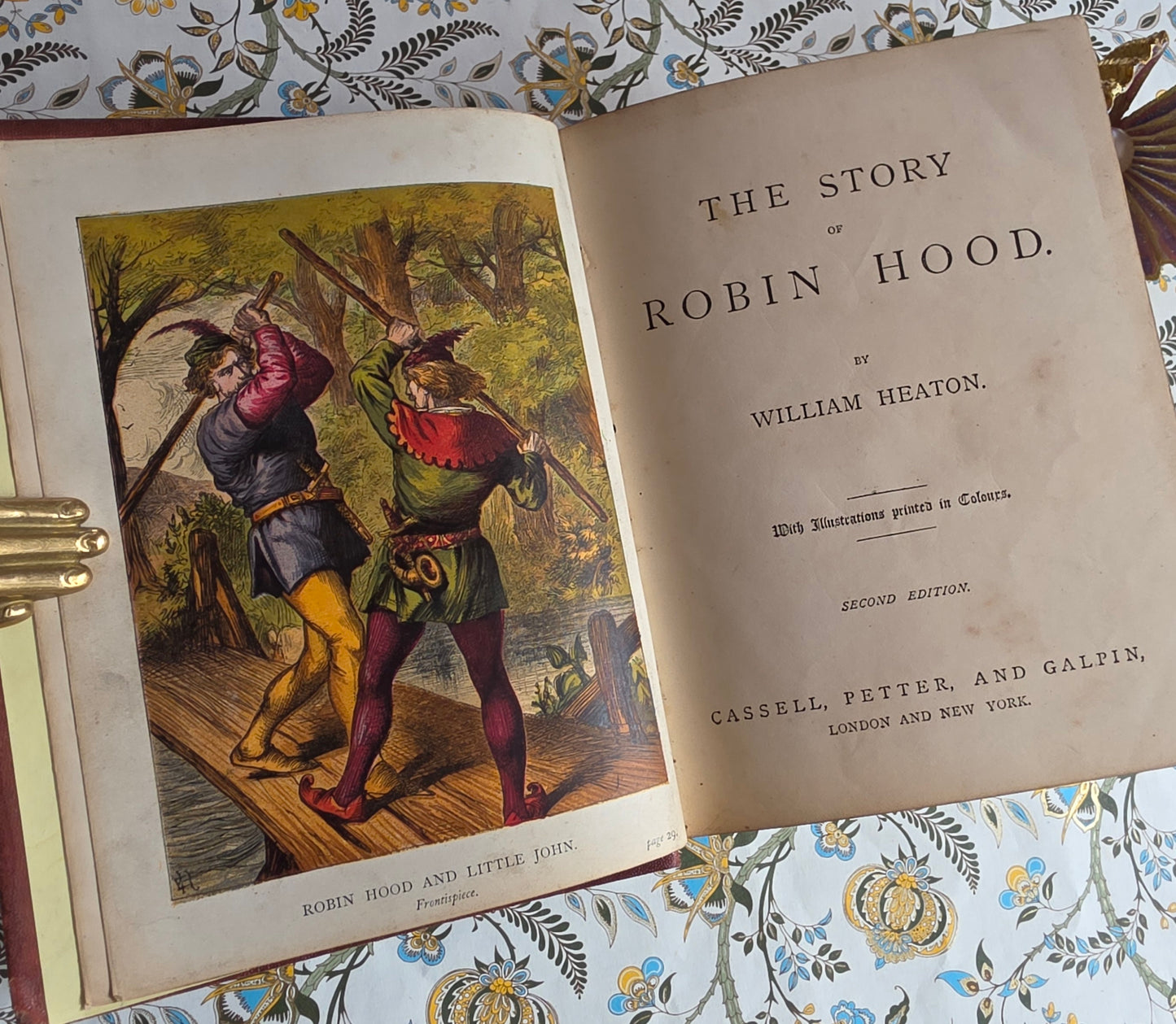 1871 The Story of Robin Hood by William Heaton - Scarce Antique Book