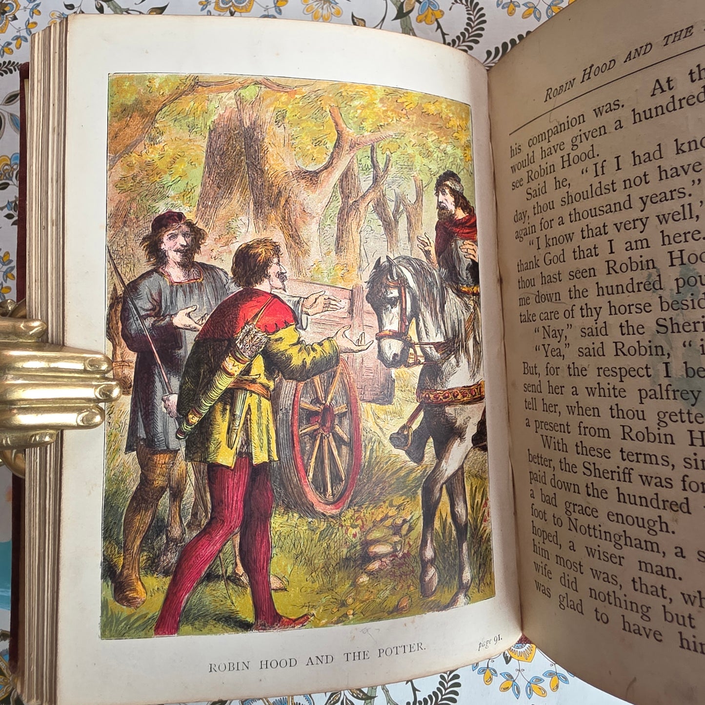 1871 The Story of Robin Hood by William Heaton - Scarce Antique Book