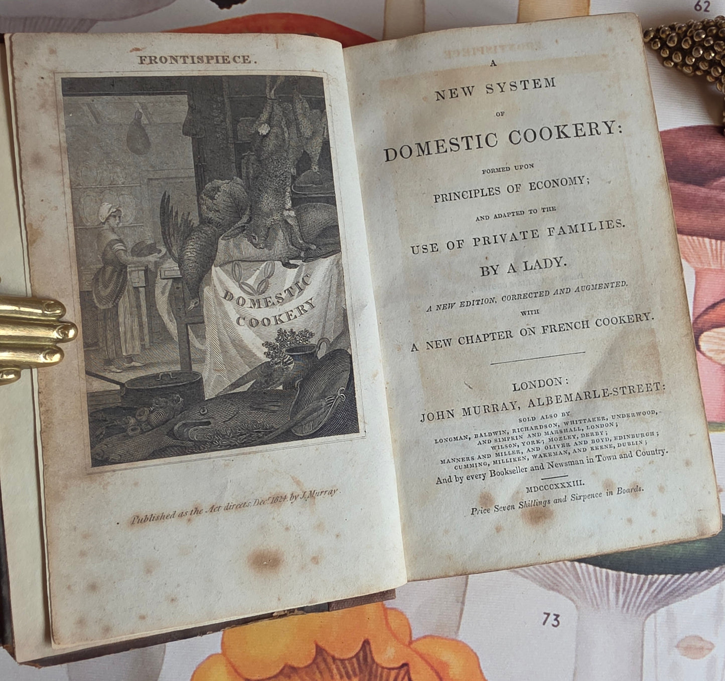 1833 A New System of Domestic Cookery - By A Lady / Illustrated Antique Book