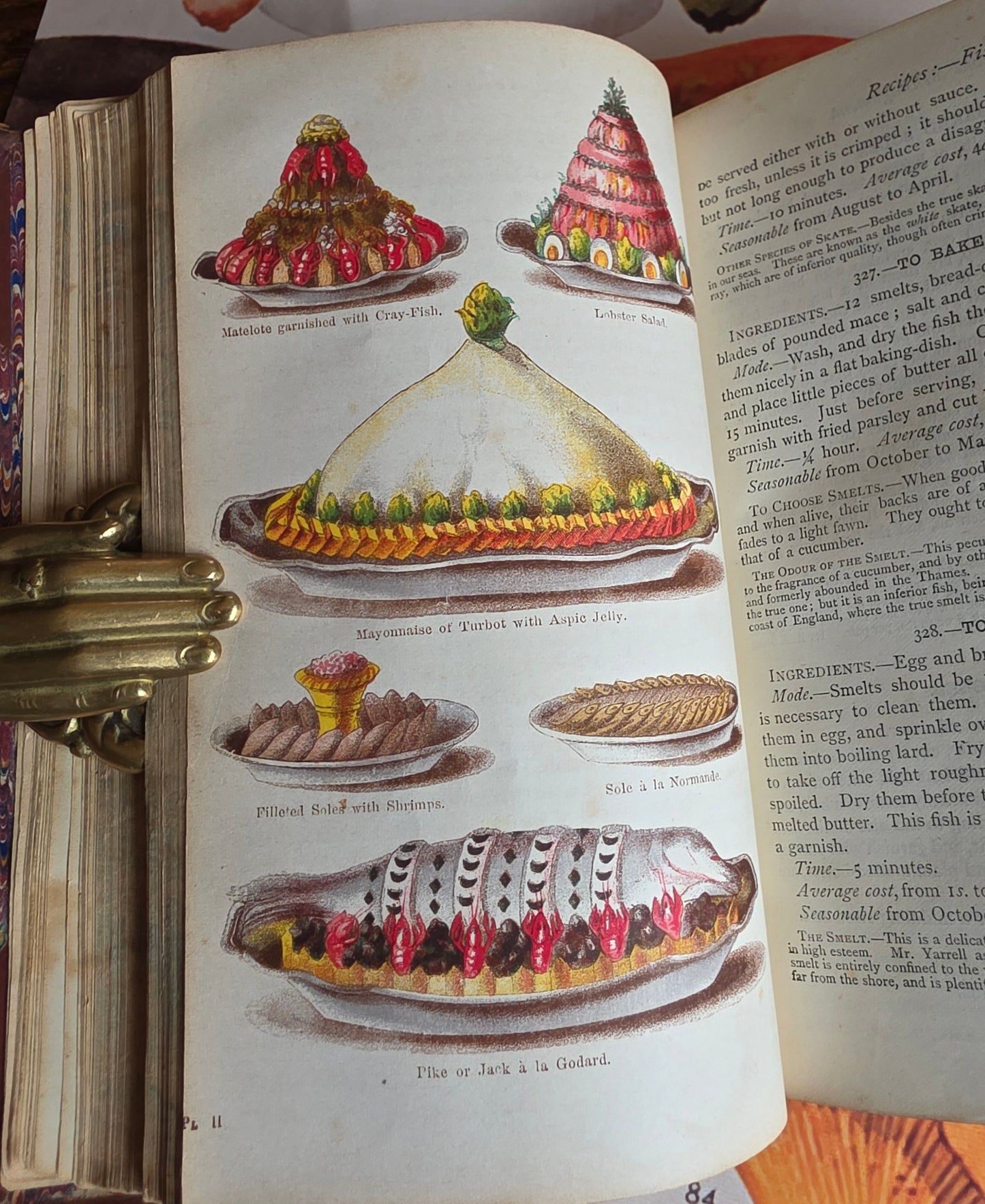 1869 The Book of Household Management by Mrs Isabella Beeton - 12 Colour Plates - Antique Book