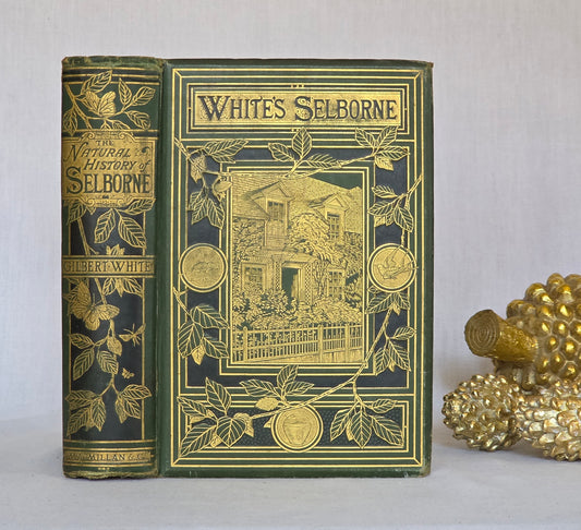 1877 Natural History and Antiquities of Selborne by Gilbert White - Large Antique Illustrated Book - WORN Copy