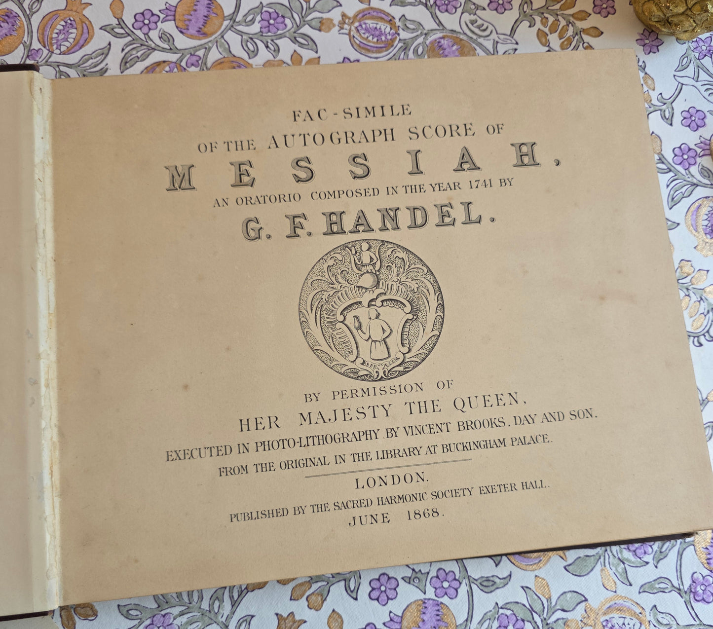 1868 - Fac-simile of the Autograph Score of Handel's Messiah - Antique Reproduction of Original Manuscript