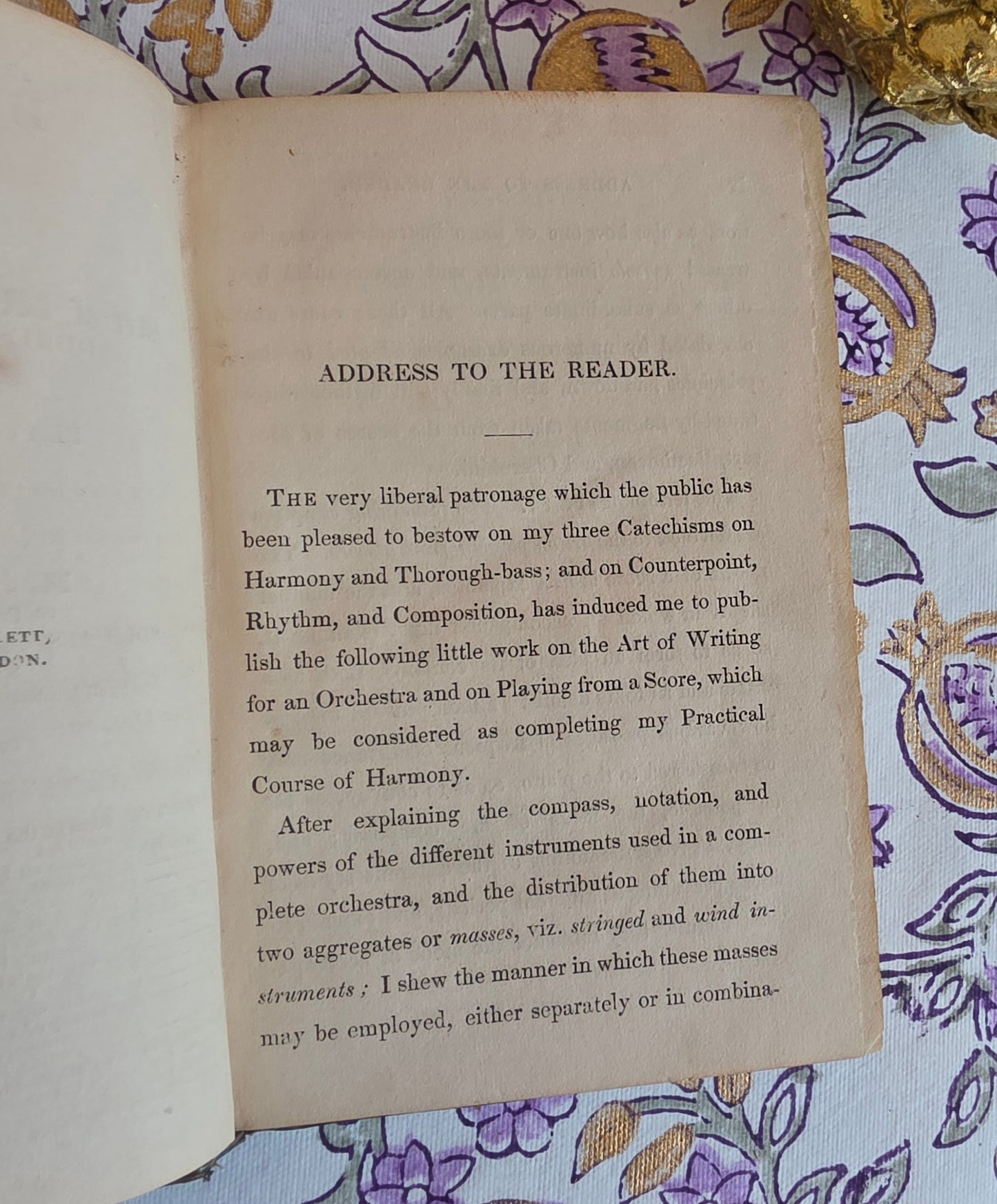 1845 - The Art of Writing for an Orchestra and on Playing from Score - Antique Pocket Book - WITH SOME WEAR