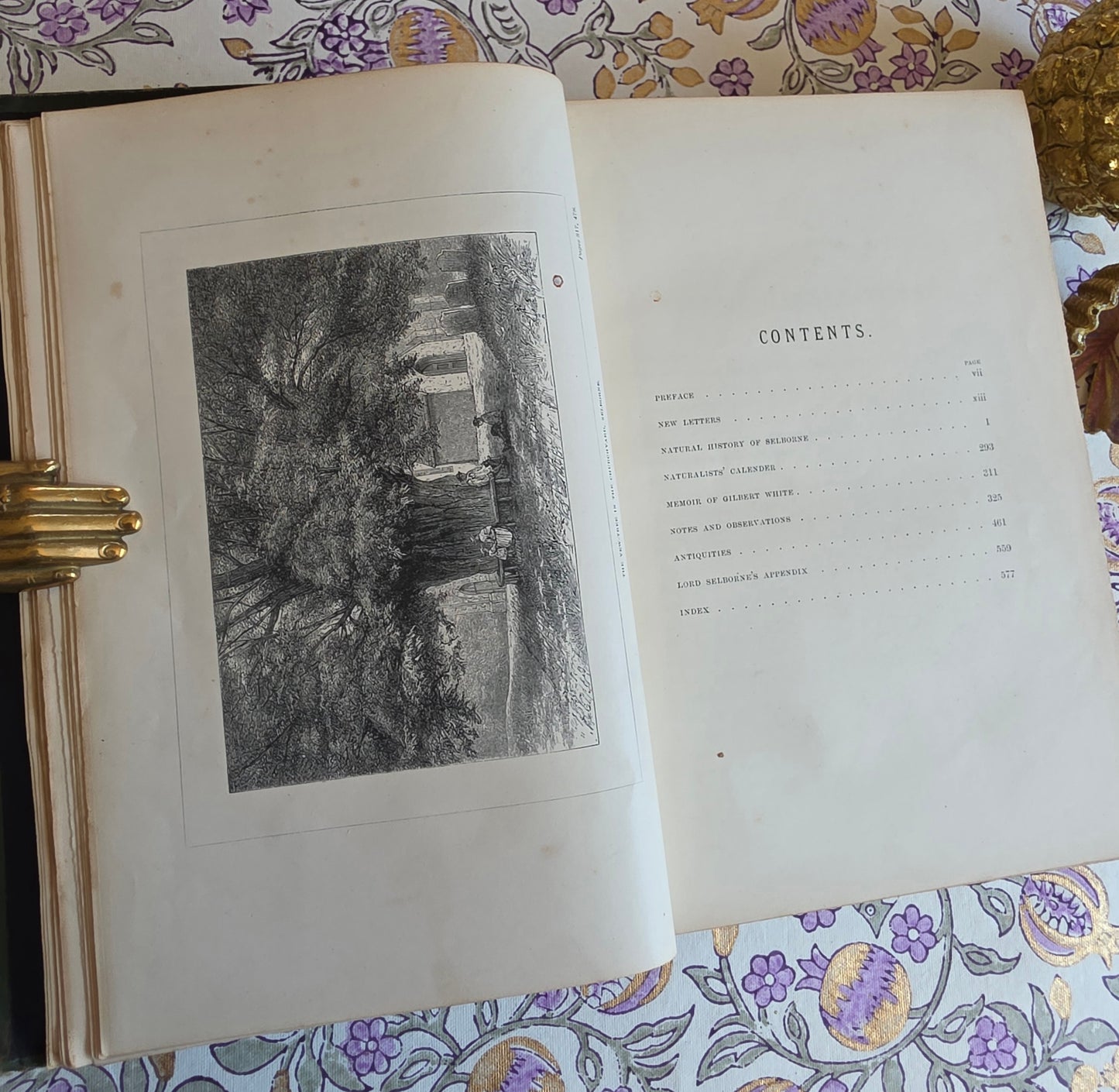 1877 Natural History and Antiquities of Selborne by Gilbert White - Large Antique Illustrated Book - WORN Copy