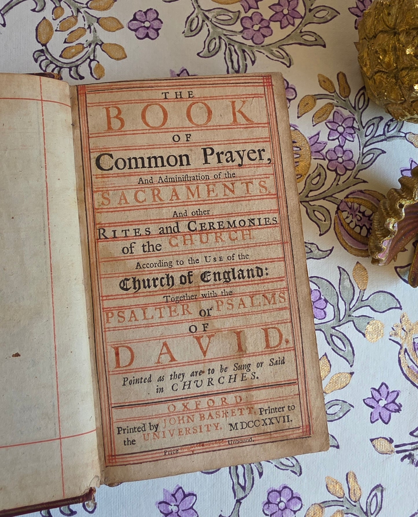 1727 The Book of Common Prayer (with) The Whole Book of Psalms — Deluxe Illustrated & Rubricated Edition