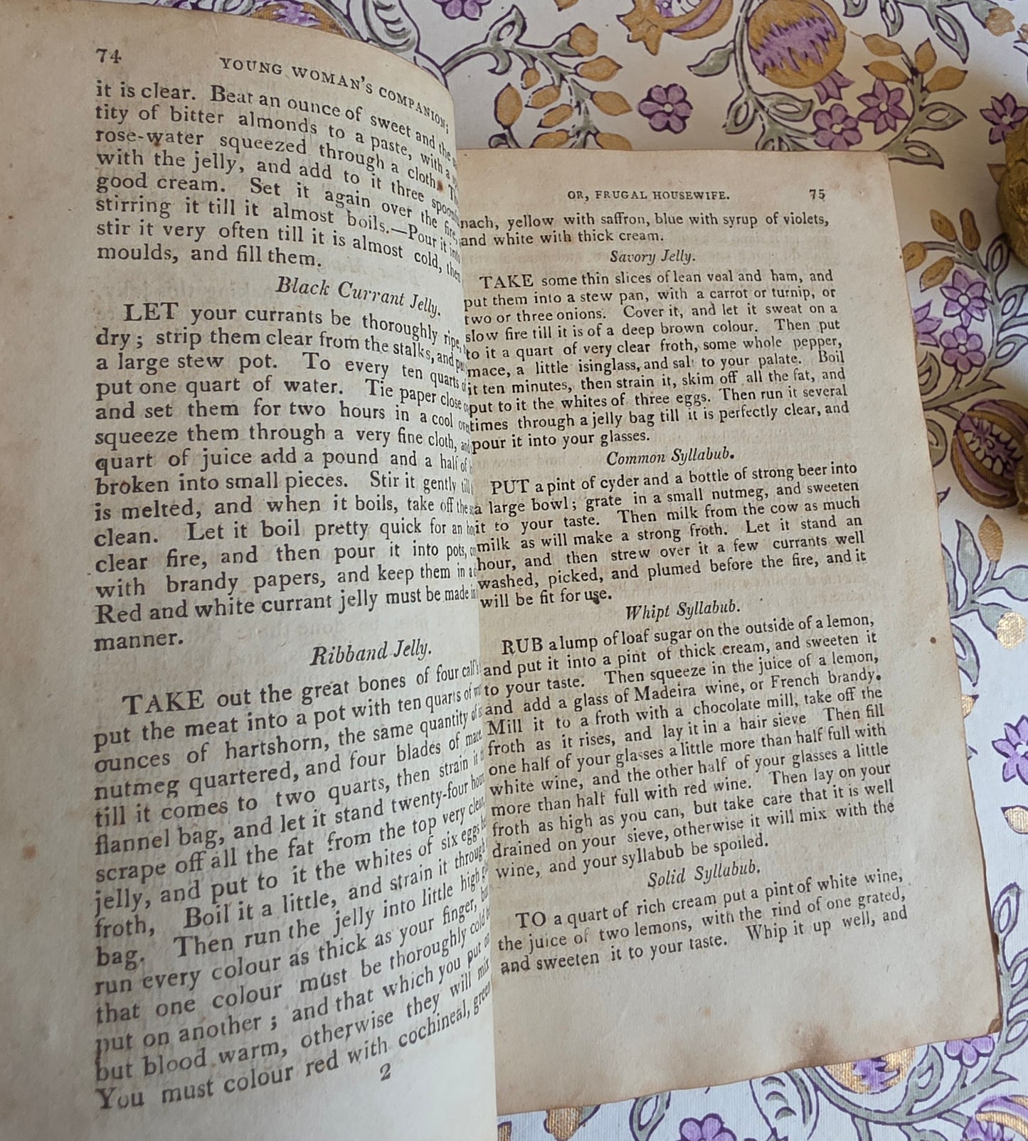 1811 The Young Woman's Companion or Frugal Housewife - Regency/Georgian Cookery Recipes and Household Advice