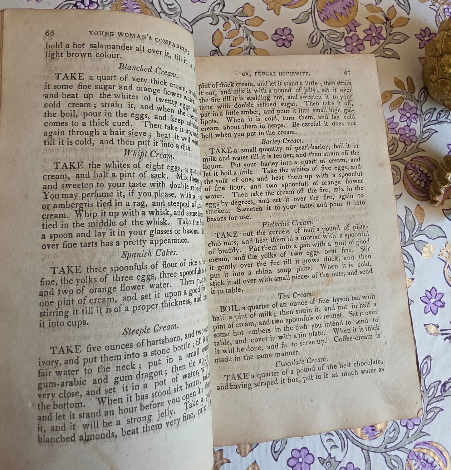 1811 The Young Woman's Companion or Frugal Housewife - Regency/Georgian Cookery Recipes and Household Advice