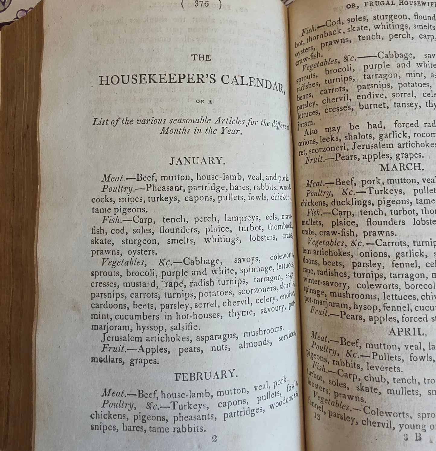 1811 The Young Woman's Companion or Frugal Housewife - Regency/Georgian Cookery Recipes and Household Advice