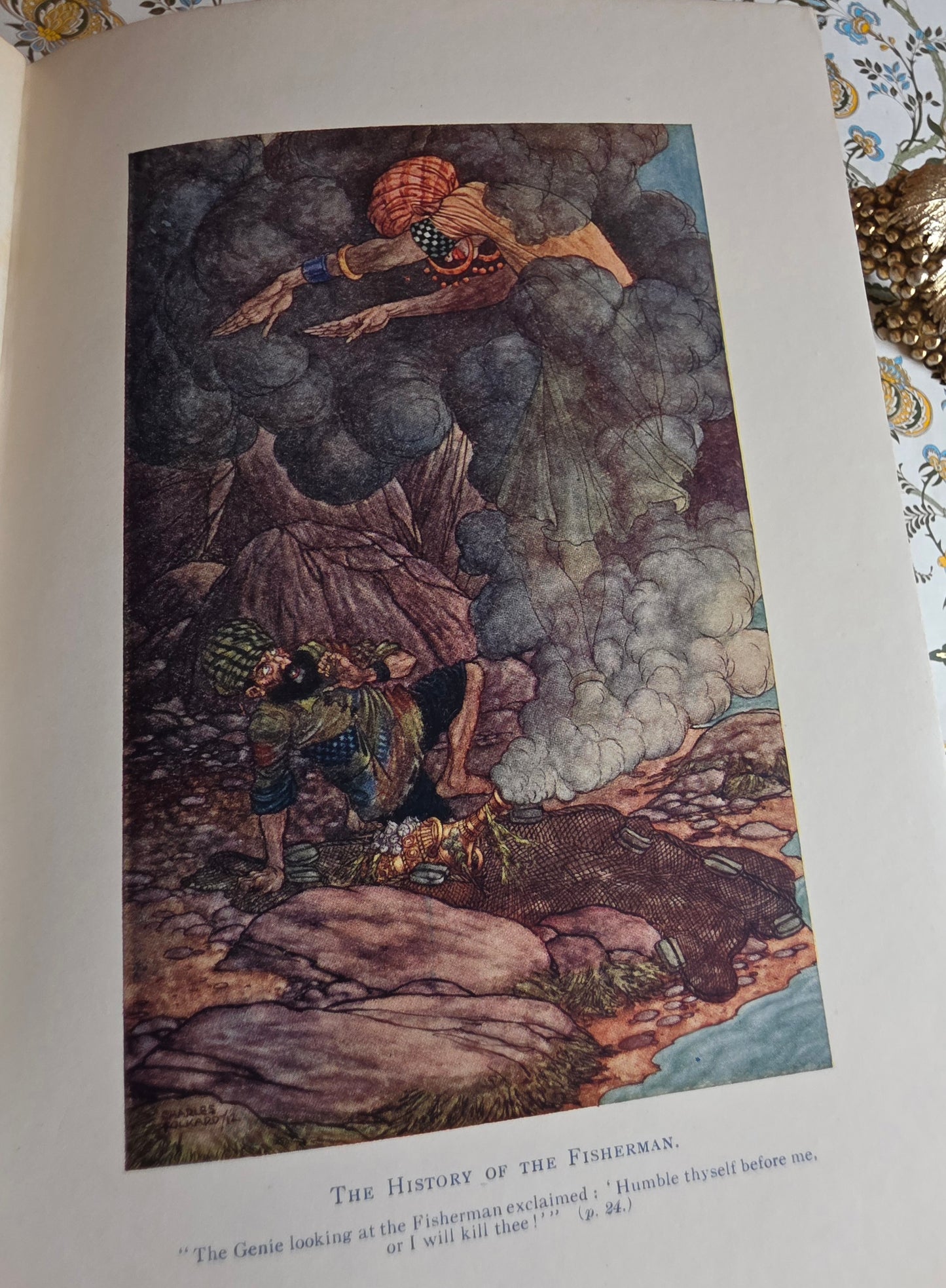 1920 The Arabian Nights Illustrated by Charles Folkard : Antique Book
