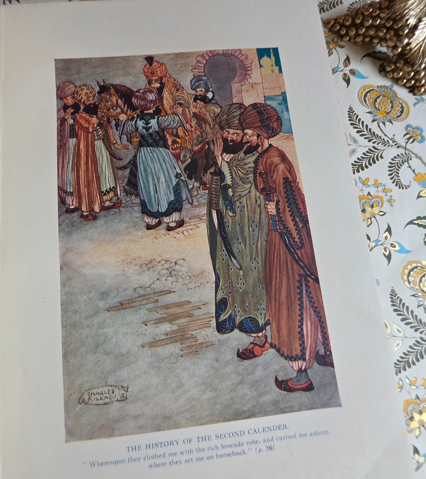 1920 The Arabian Nights Illustrated by Charles Folkard : Antique Book