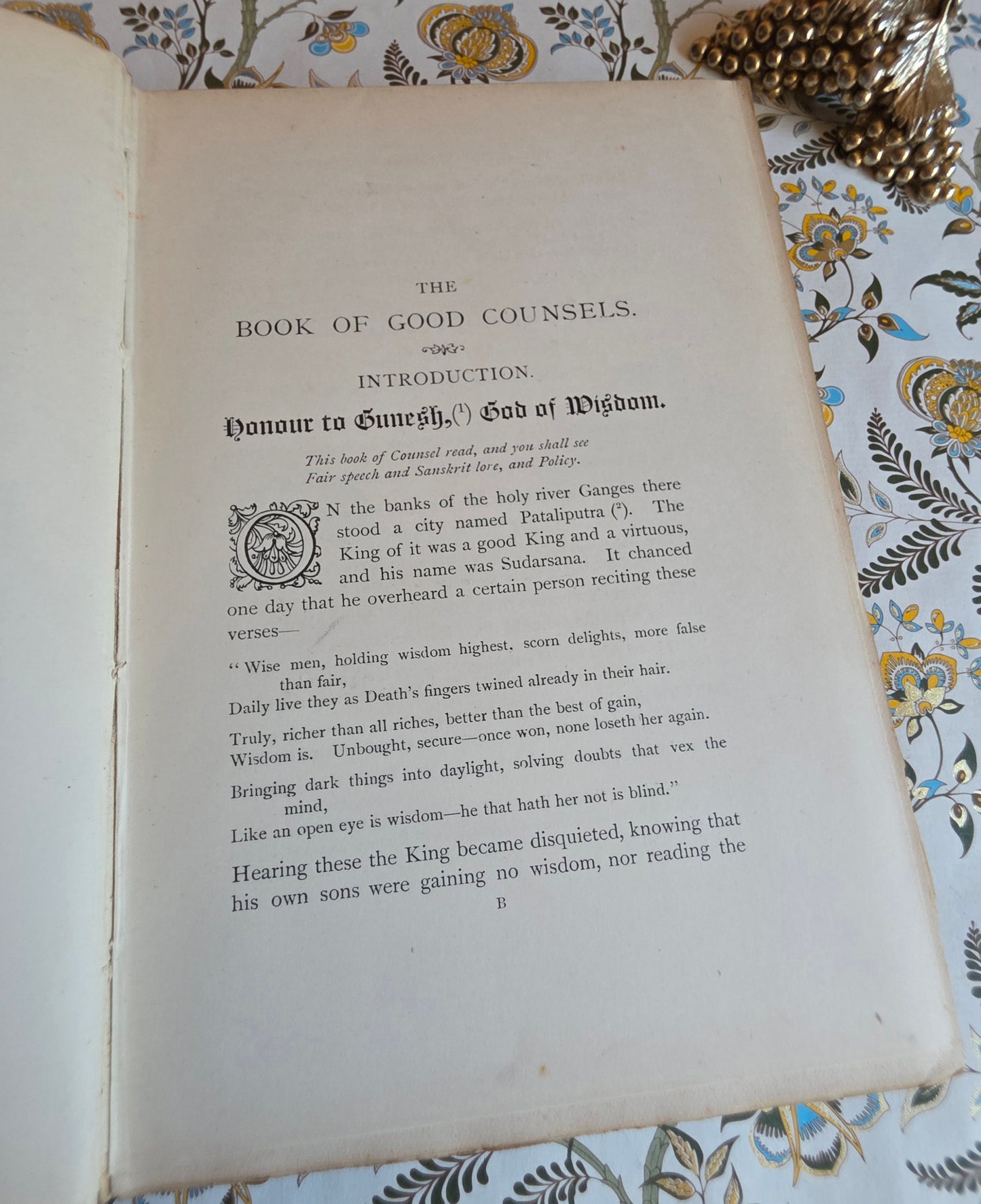 1893 The Book of Good Counsels - From the Sanskrit / Illustrated Antique Book