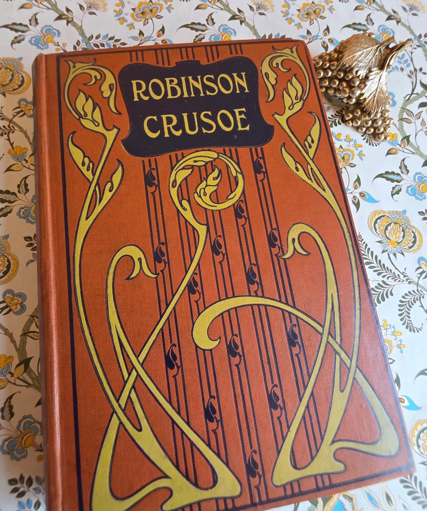 Early 1900s The Life and Adventures of Robinson Crusoe - Illustrated Antique Book