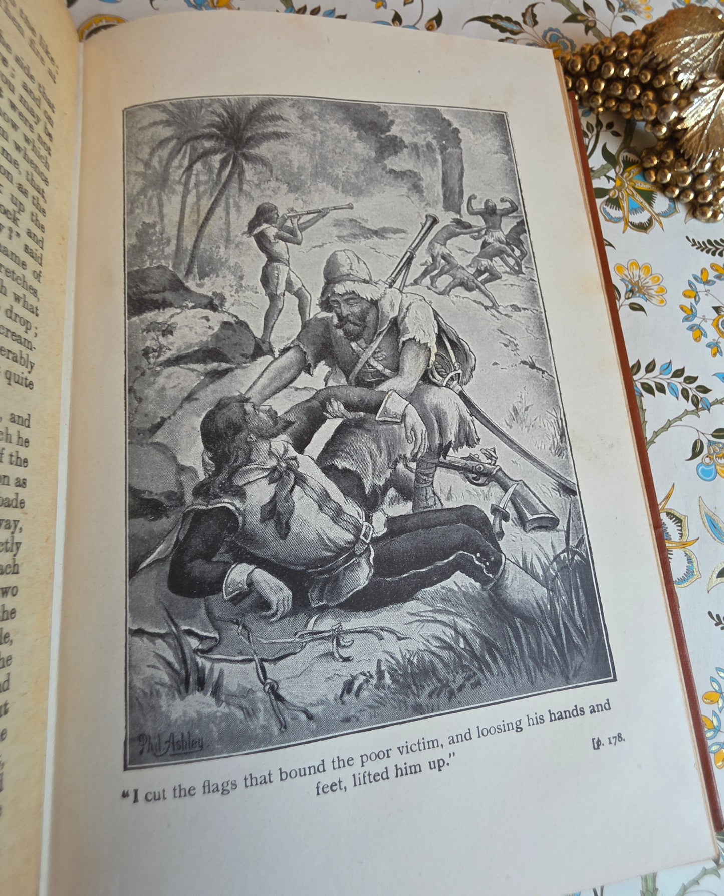 Early 1900s The Life and Adventures of Robinson Crusoe - Illustrated Antique Book