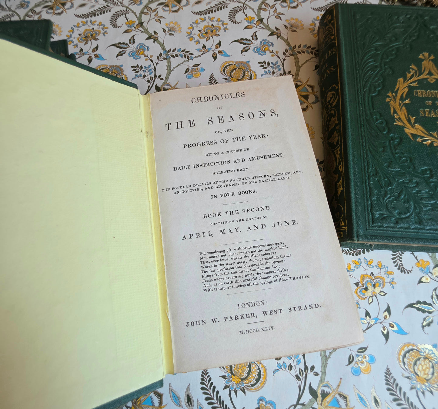 1844 Chronicles of the Seasons - Scarce Antique 4 Volume Set