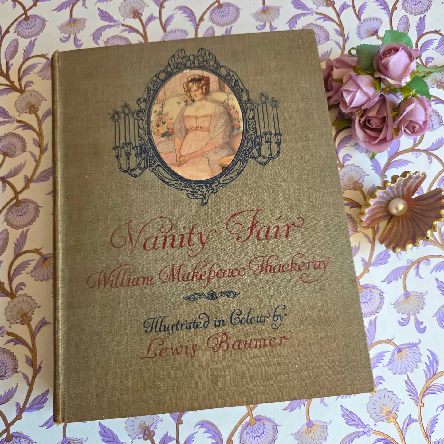 1913 Vanity Fair by William Makepeace Thackeray - Large Antique Illustrated Book